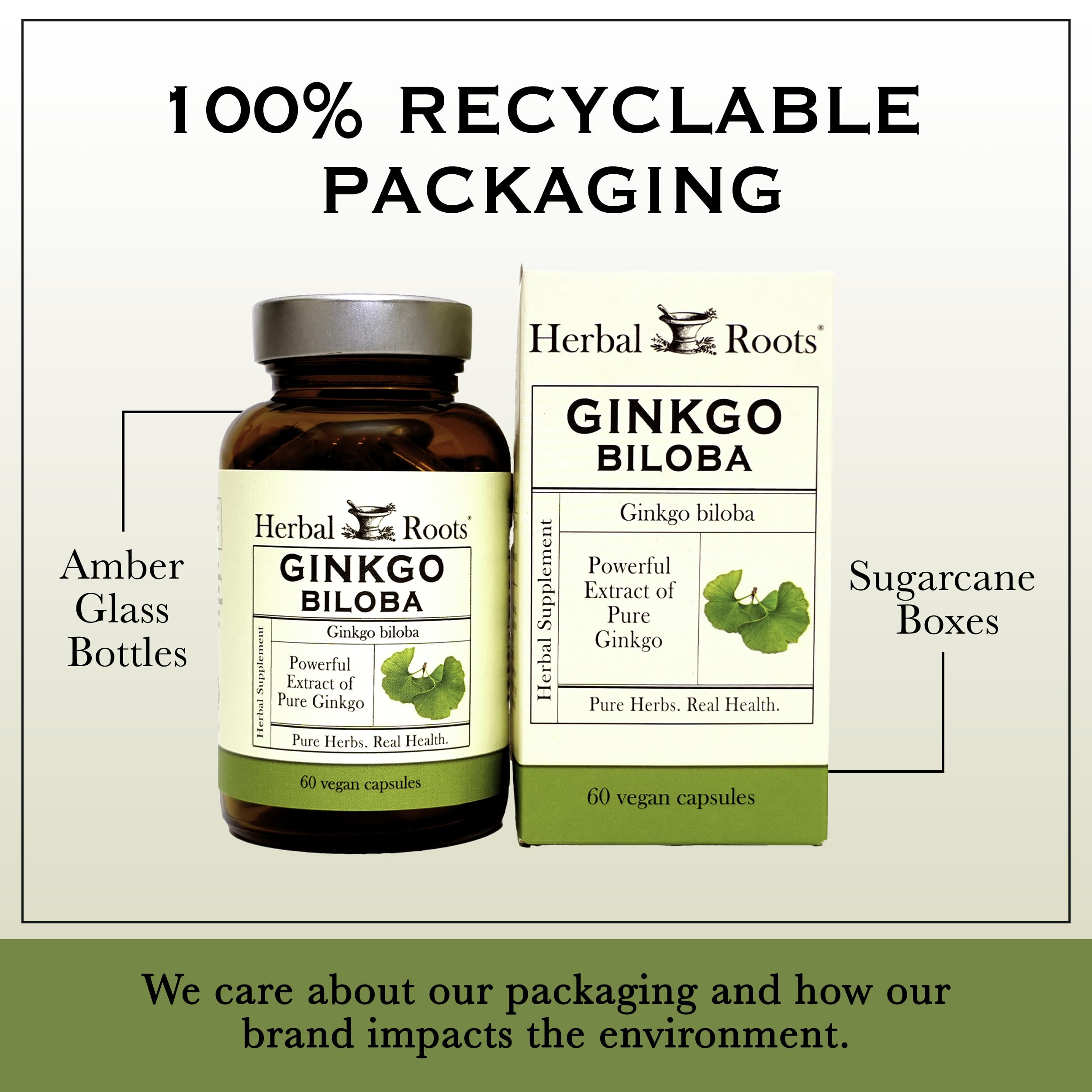 Herbal Roots Organic Ginkgo Biloba – 60 Vegan Capsules