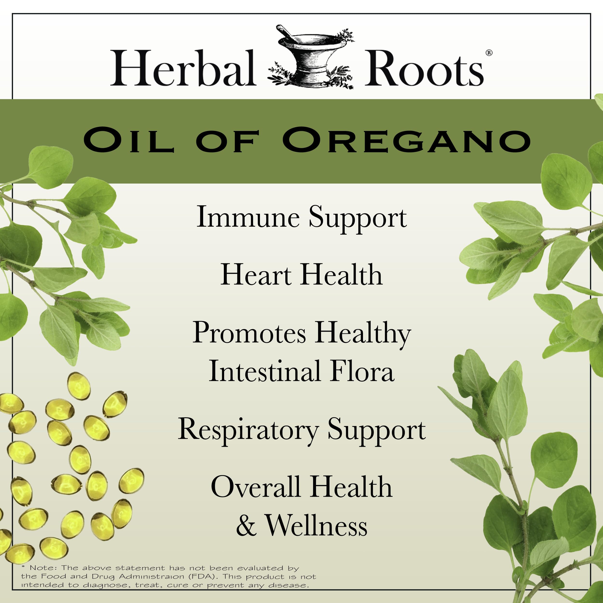 Herbal Roots Oil of Oregano Softgels - Extra Strength 150mg (90 Count)