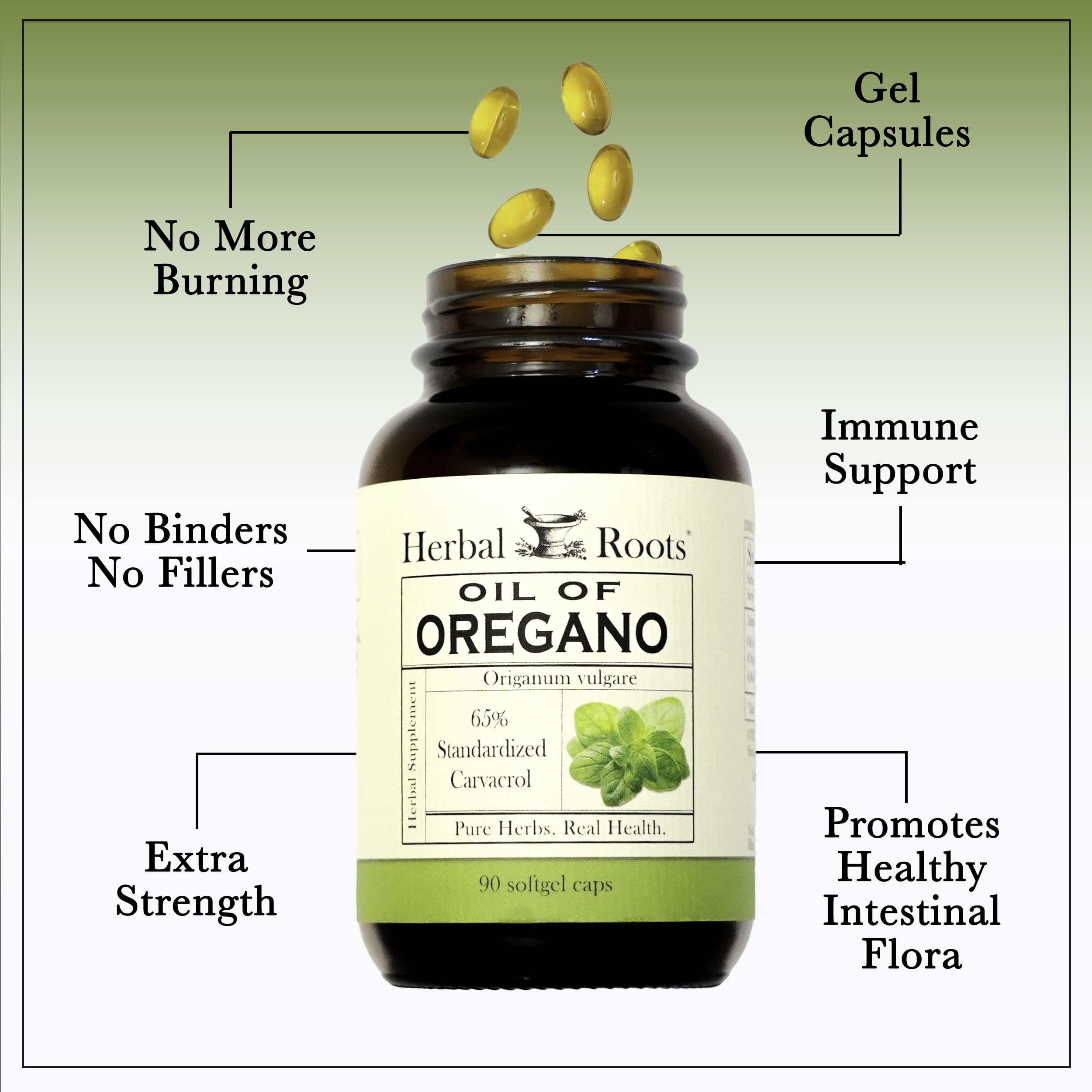 Herbal Roots Oil of Oregano Softgels - Extra Strength 150mg (90 Count)