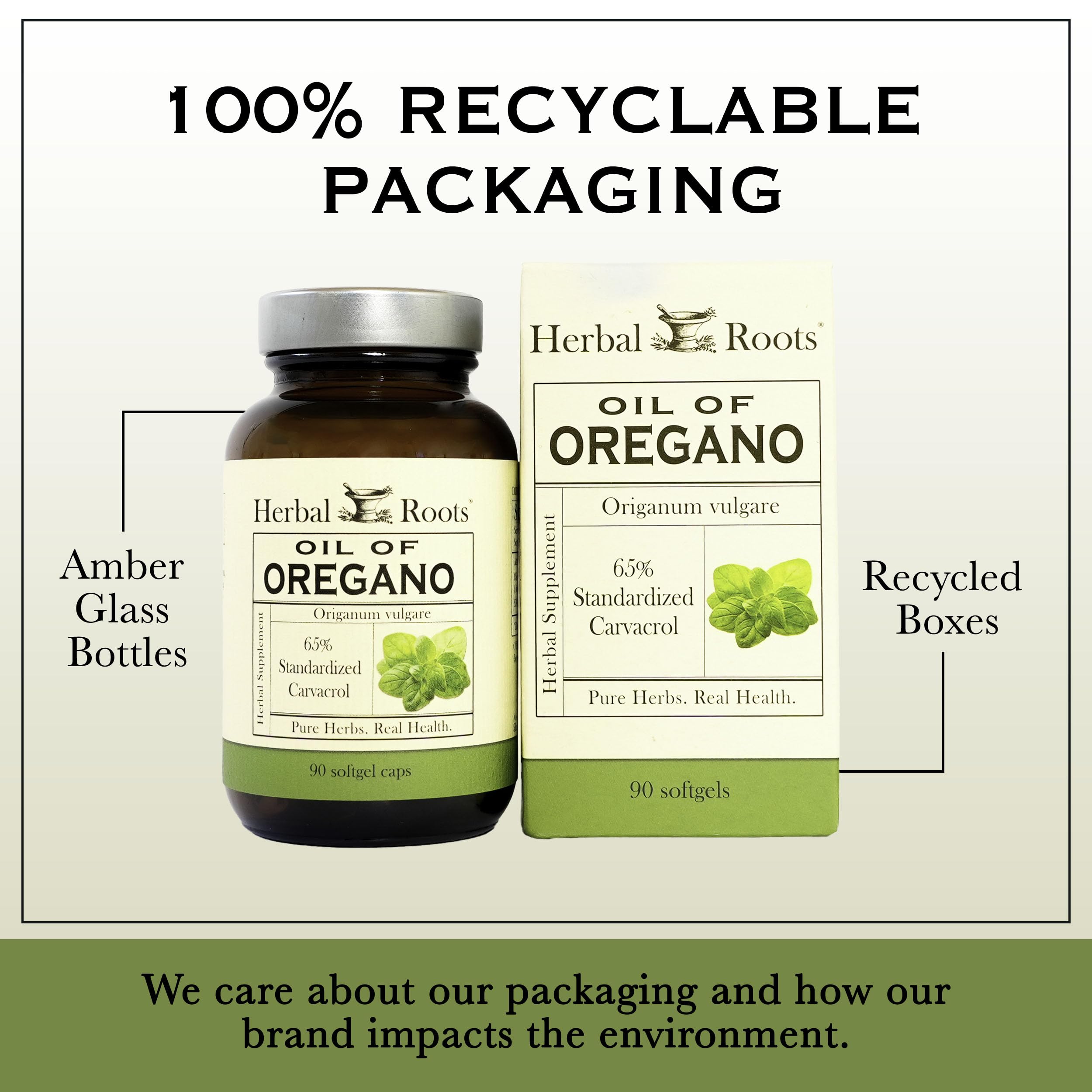 Herbal Roots Oil of Oregano Softgels - Extra Strength 150mg (90 Count)