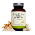 Herbal Roots Panax Ginseng | Organic Korean Ginseng Root Powder 1000mg | High Ginsenosides for Energy & Performance | 60 Vegan Capsules