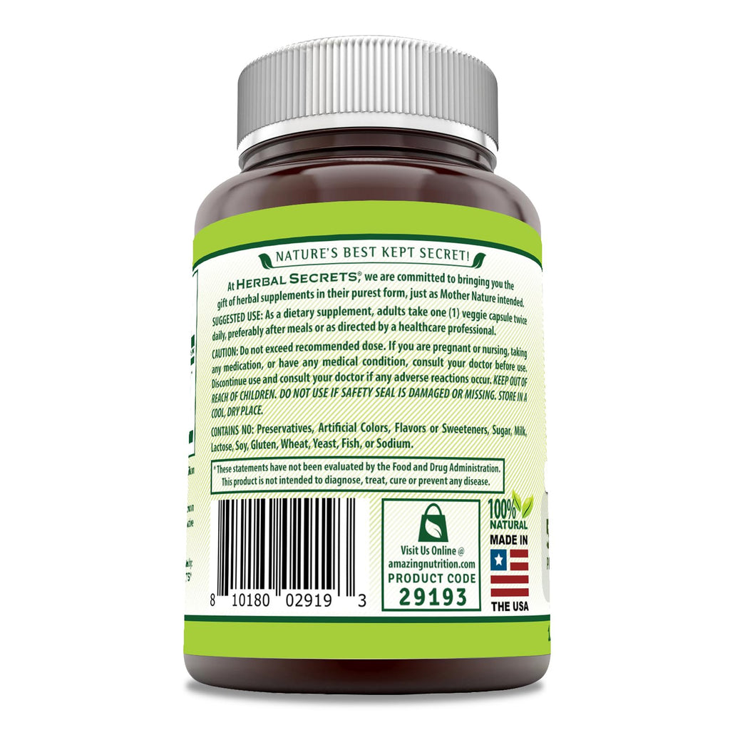 Triphala 500 Mg - Herbal Secrets | 120 Veggie Capsules | Non-GMO, Gluten Free | USA Made