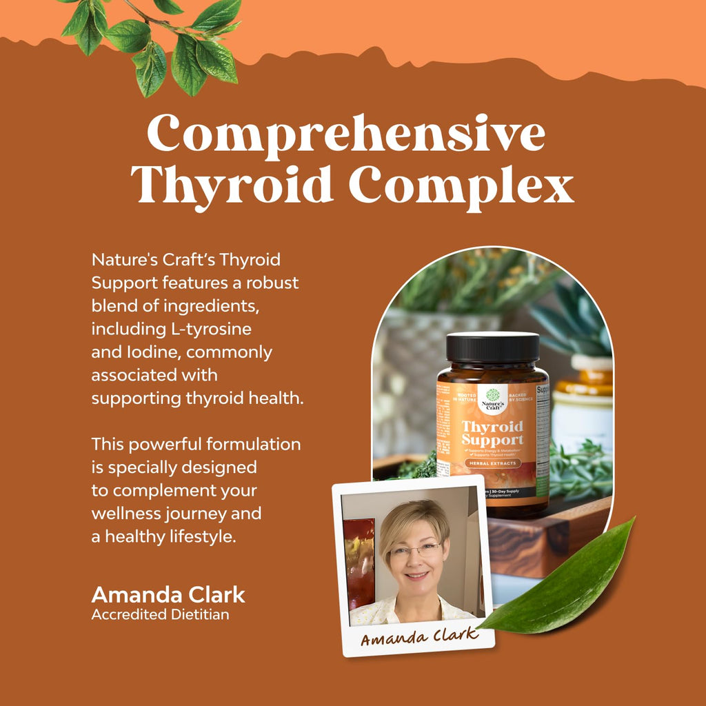 Herbal Thyroid Support Complex - Kelp Iodine, L-Tyrosine & Ashwagandha (60 Capsules)