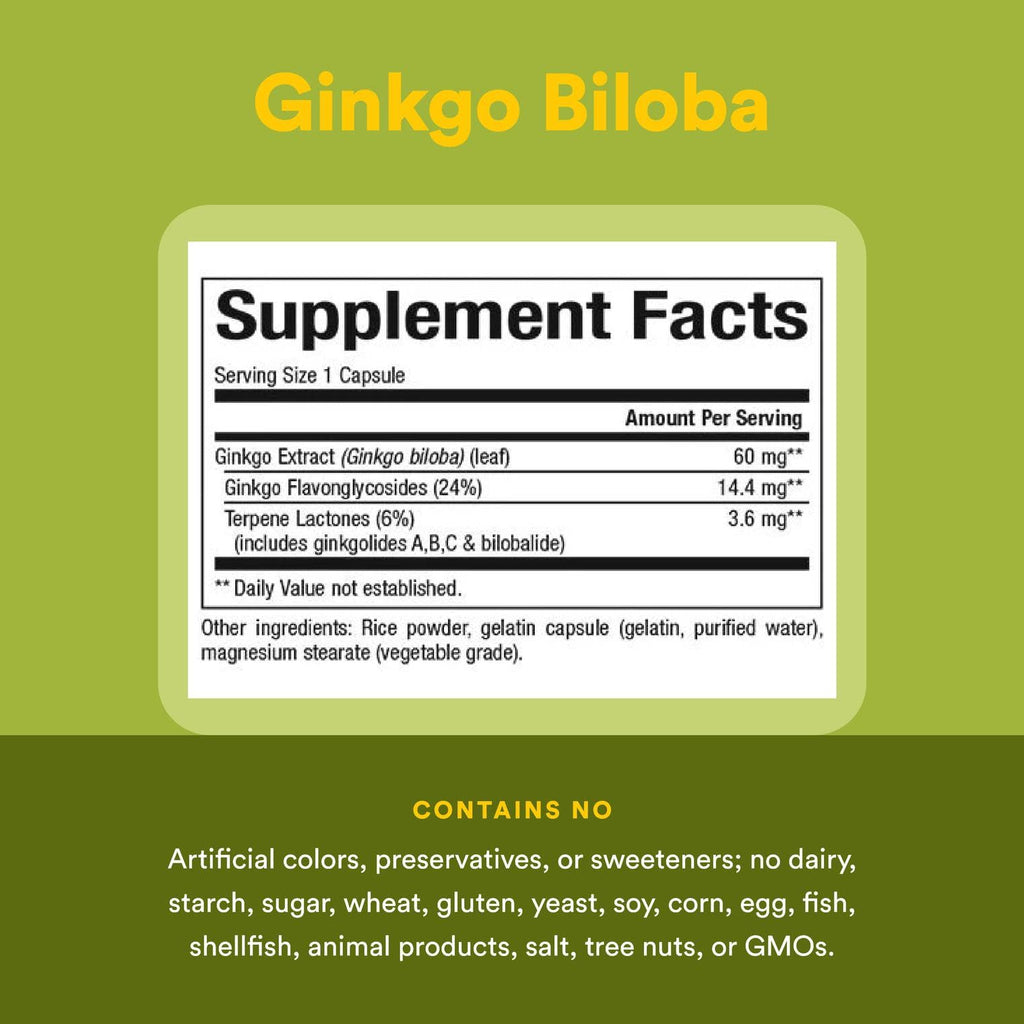 HerbalFactors by Natural Factors: Ginkgo Biloba for Memory & Brain Support – 60 Capsules