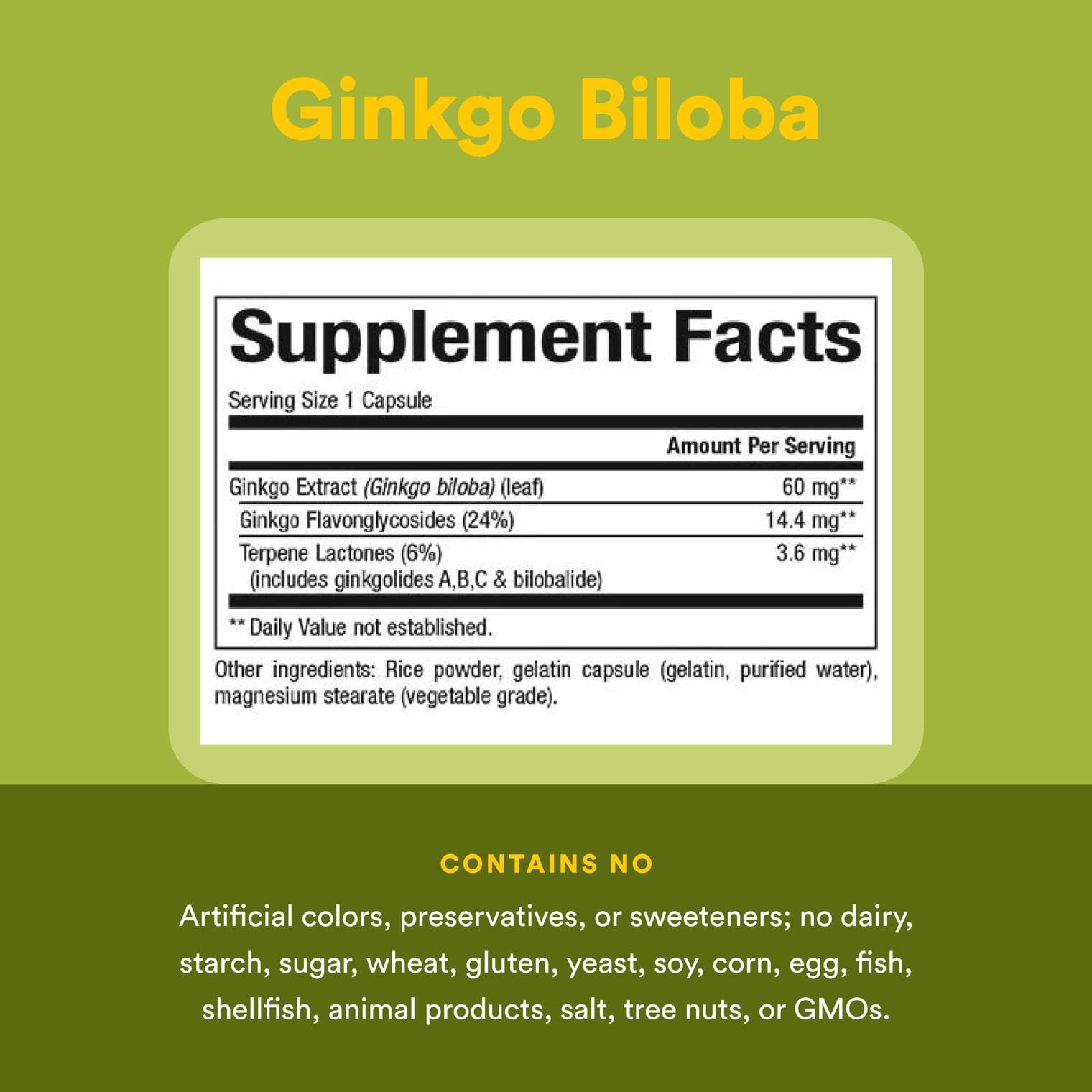 HerbalFactors by Natural Factors: Ginkgo Biloba for Memory & Brain Support – 60 Capsules