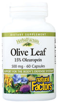 HerbalFactors Olive Leaf 500 mg | Natural Factors – Natural Wellness Formula, 60 Capsules