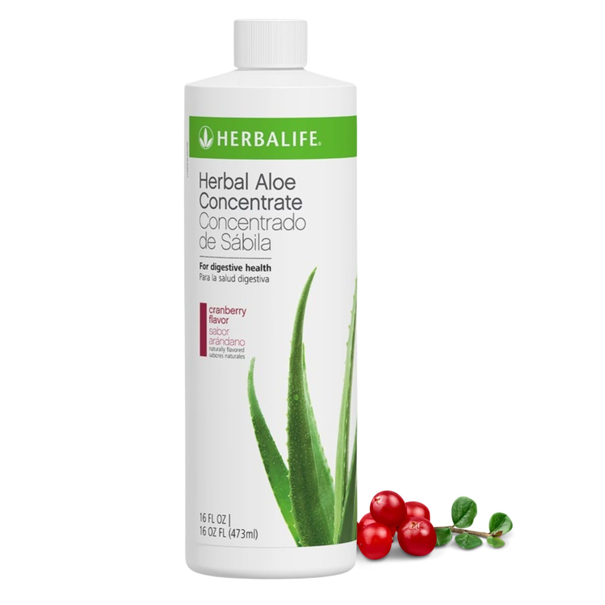 Herbalife Herbal Aloe Concentrate – Cranberry Flavor, 16 oz, Gluten-Free, 0 Calories, 0 Sugar