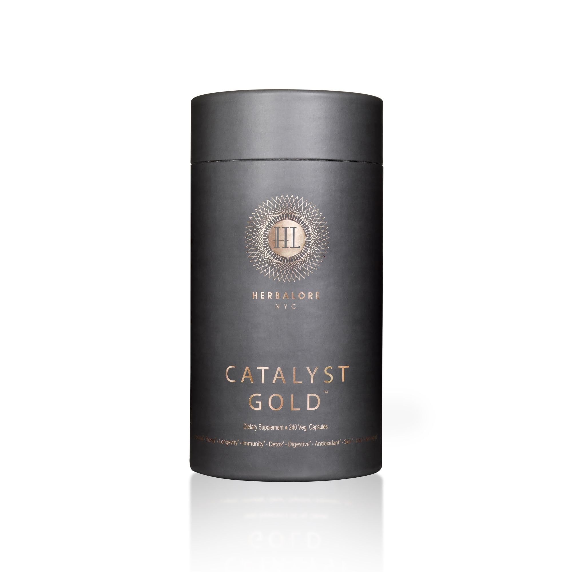 Herbalore Catalyst Gold – Natural Superfood for Immunity, Digestion, Hair & Skin (240 Capsules)