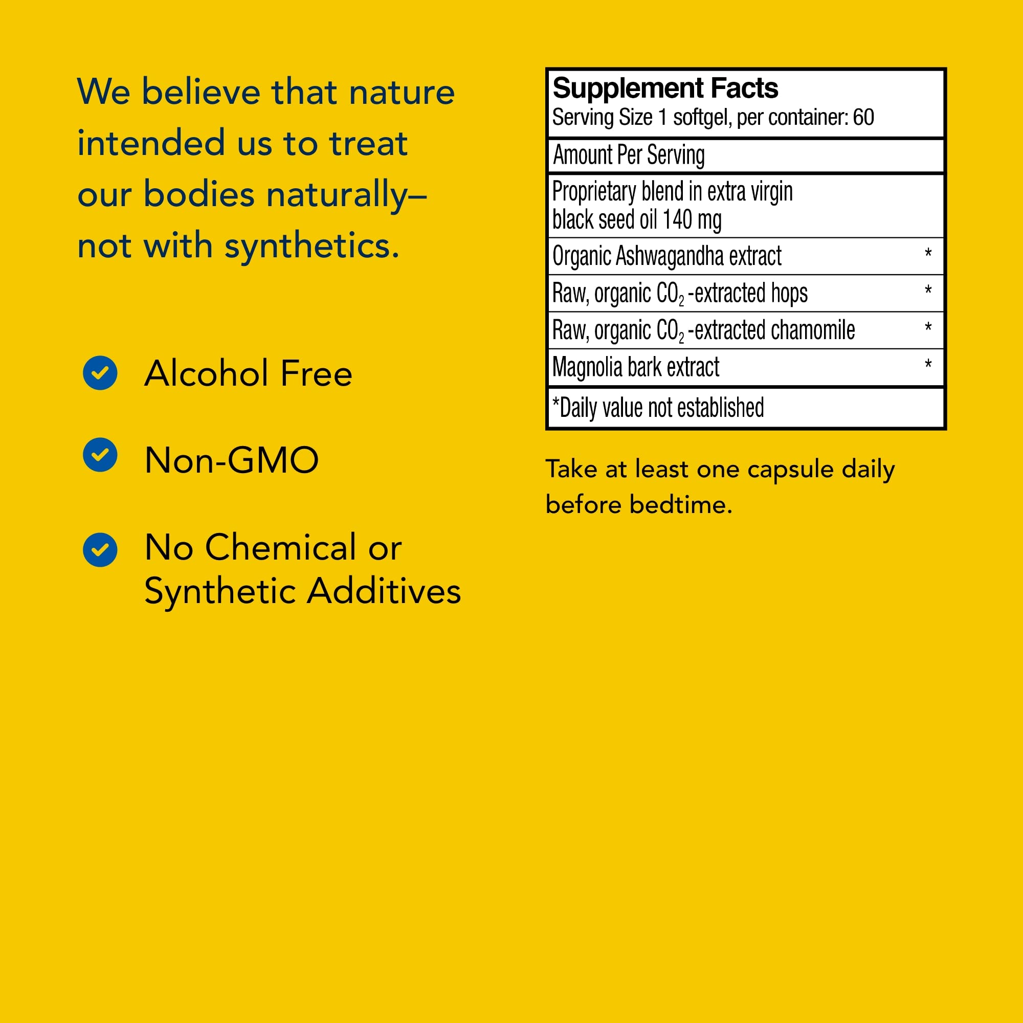 NORTH AMERICAN HERB & SPICE Herbal-zzZs - 60 Softgels - Melatonin Free, Non-Habit Forming | Ashwagandha & Chamomile | Non-GMO