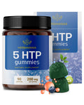HERBAMAMA 5-HTP Gummies – 200mg Calm & Relaxation | Vegan, Non-GMO Blueberry (90)