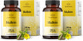 HERBAMAMA Mullein Leaf Capsules - 1200mg Lung Detox Support | Vegan & Non-GMO | Pack of 2