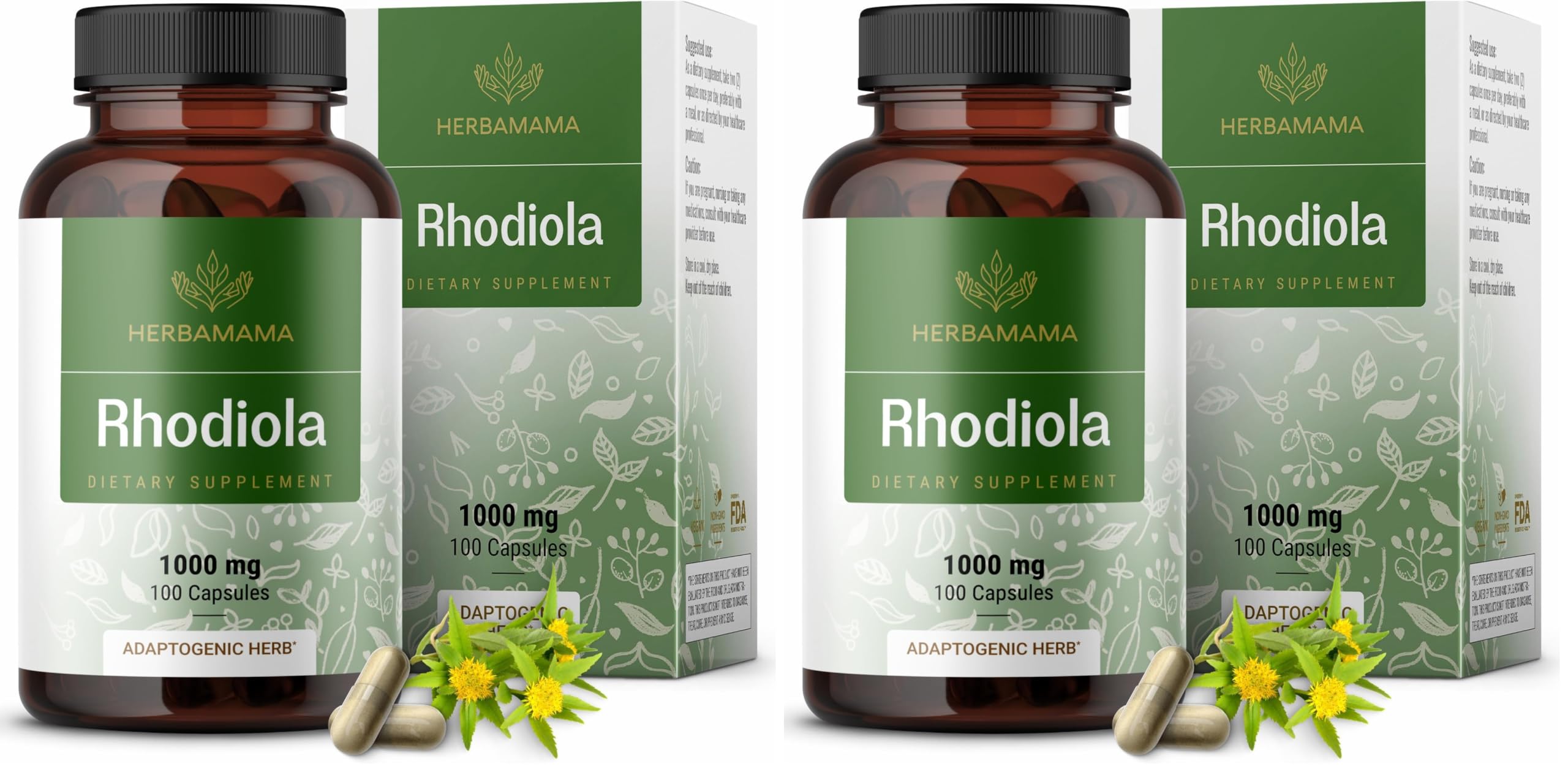 HERBAMAMA Rhodiola Rosea 1000mg – Relaxation, Focus & Brain Support