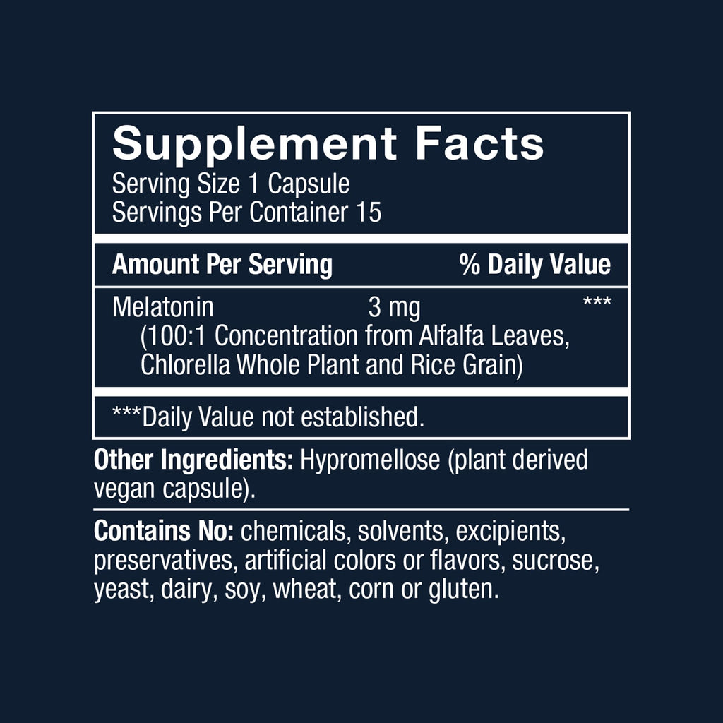 Herbatonin 3mg - Plant-Based Melatonin Sleep Aid for Jet Lag & Circadian Rhythm (120 Day Supply)