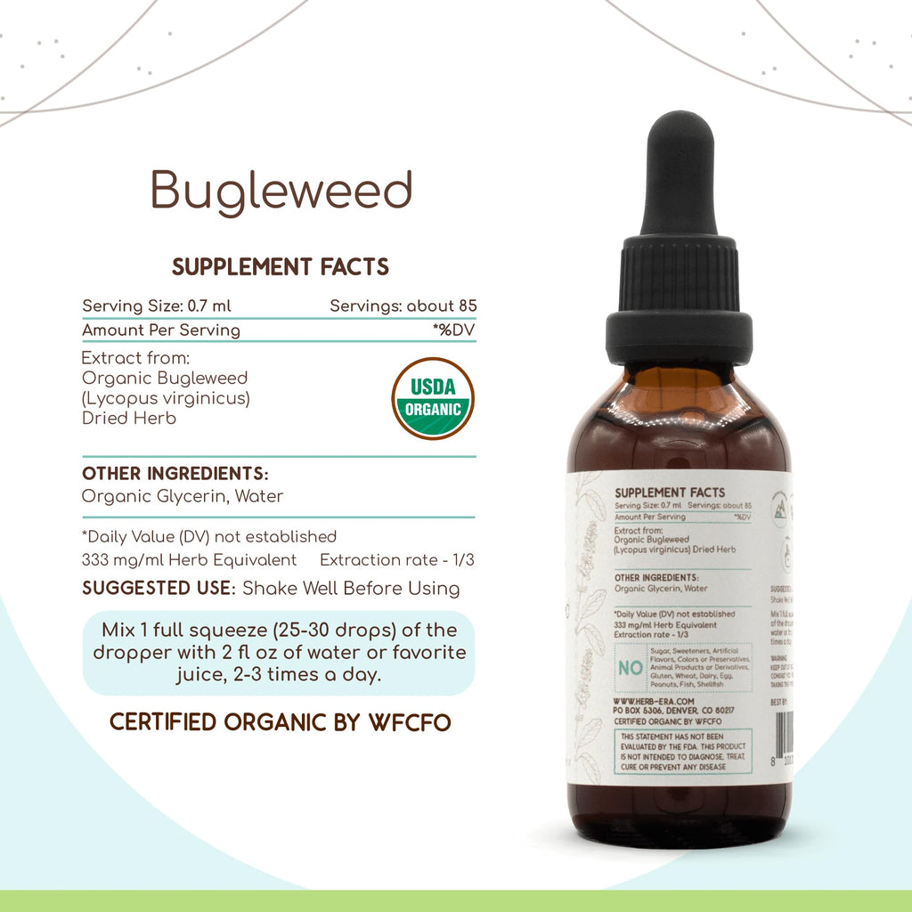 HerbEra Bugleweed B60 Organic Tincture – Alcohol-Free, High-Potency Drops (2 fl oz)