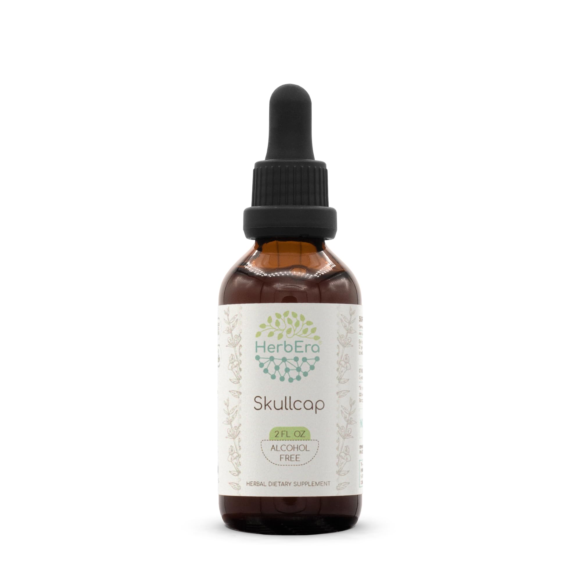 HerbEra Skullcap B60 Alcohol-Free Herbal Extract Tincture, 2 fl oz