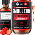 HERBIFY Mullein Drops - Lung Cleanse & Respiratory Support - Strawberry Flavor, 4 oz - Made in USA