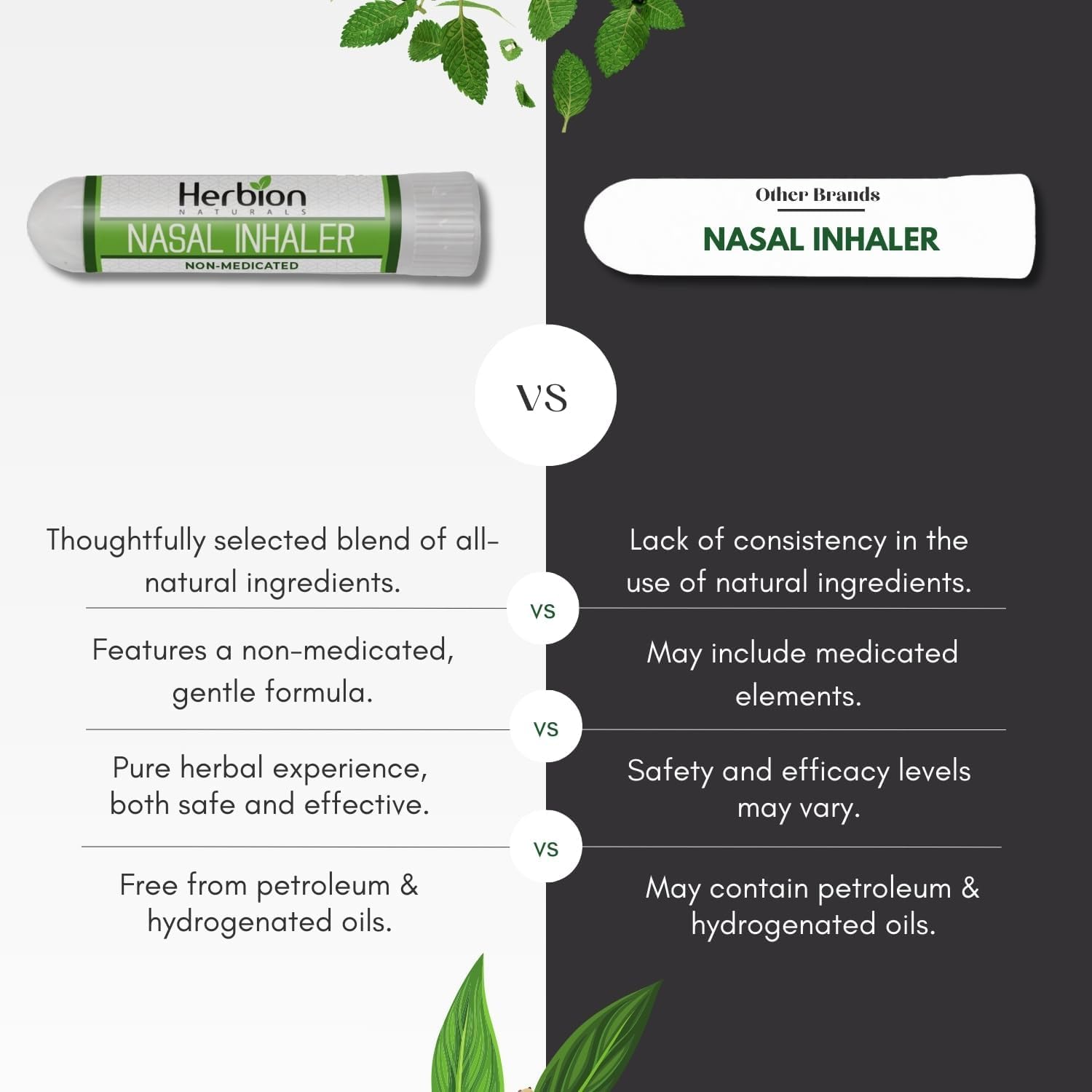 HERBION Naturals Nasal Inhaler - Non-Medicated Congestion Relief (0.05 fl oz)