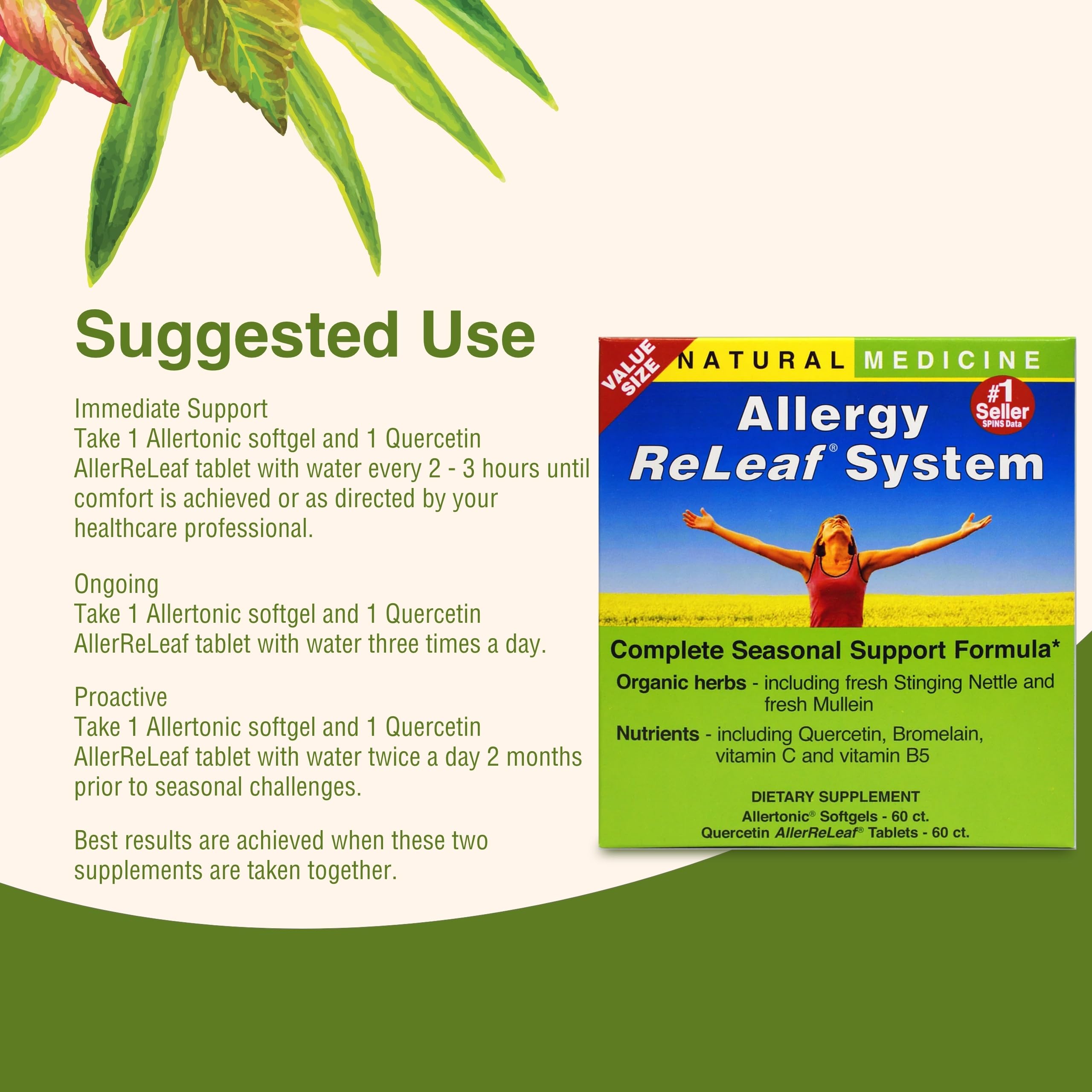 Herbs Etc. Allergy ReLeaf System – Seasonal Discomfort Support (60 Softgels or 60 Tablets)