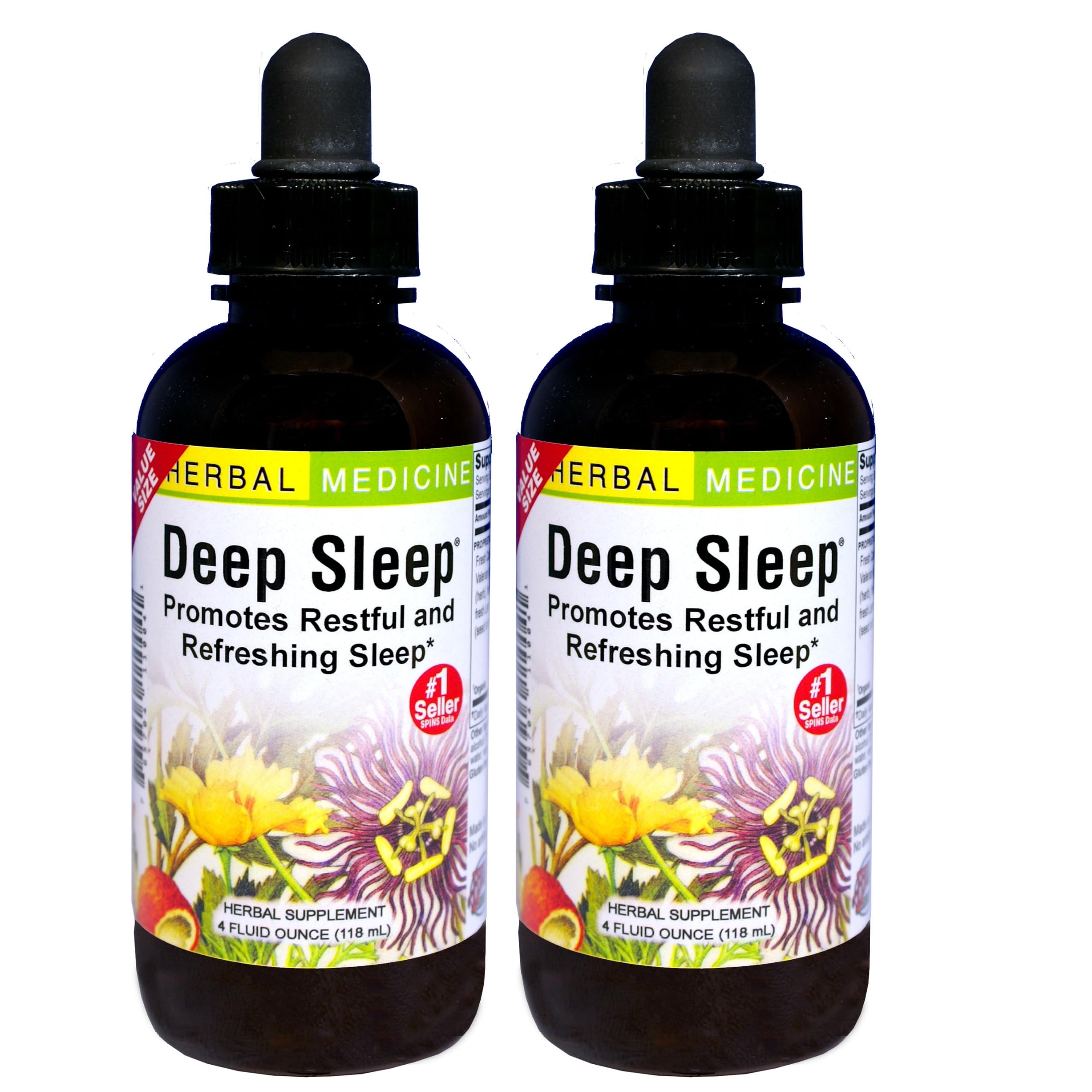 Herbs Etc. Deep Sleep - Natural Herbal Sleep Aid (Non-Habit Forming) 4 oz Liquid Extract - 2 Pack