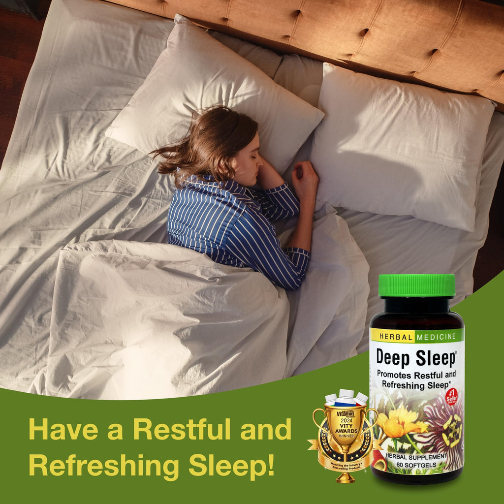 Herbs Etc. Deep Sleep Softgels – Herbal Sleep Support with Passionflower, Chamomile & Lemon Balm (60 Softgels)