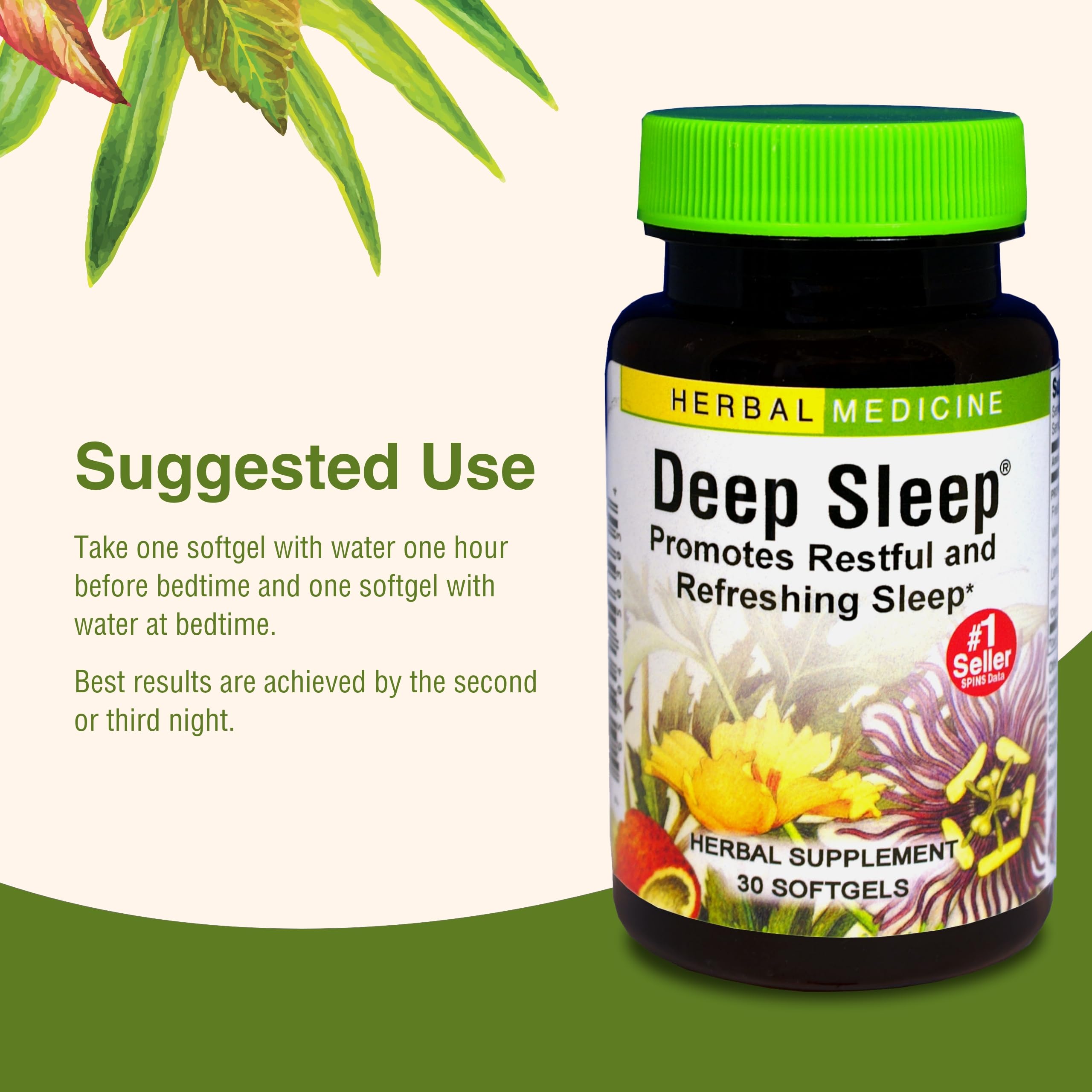 Herbs Etc. Deep Sleep Softgels - Herbal Sleep Support | 30 Softgels