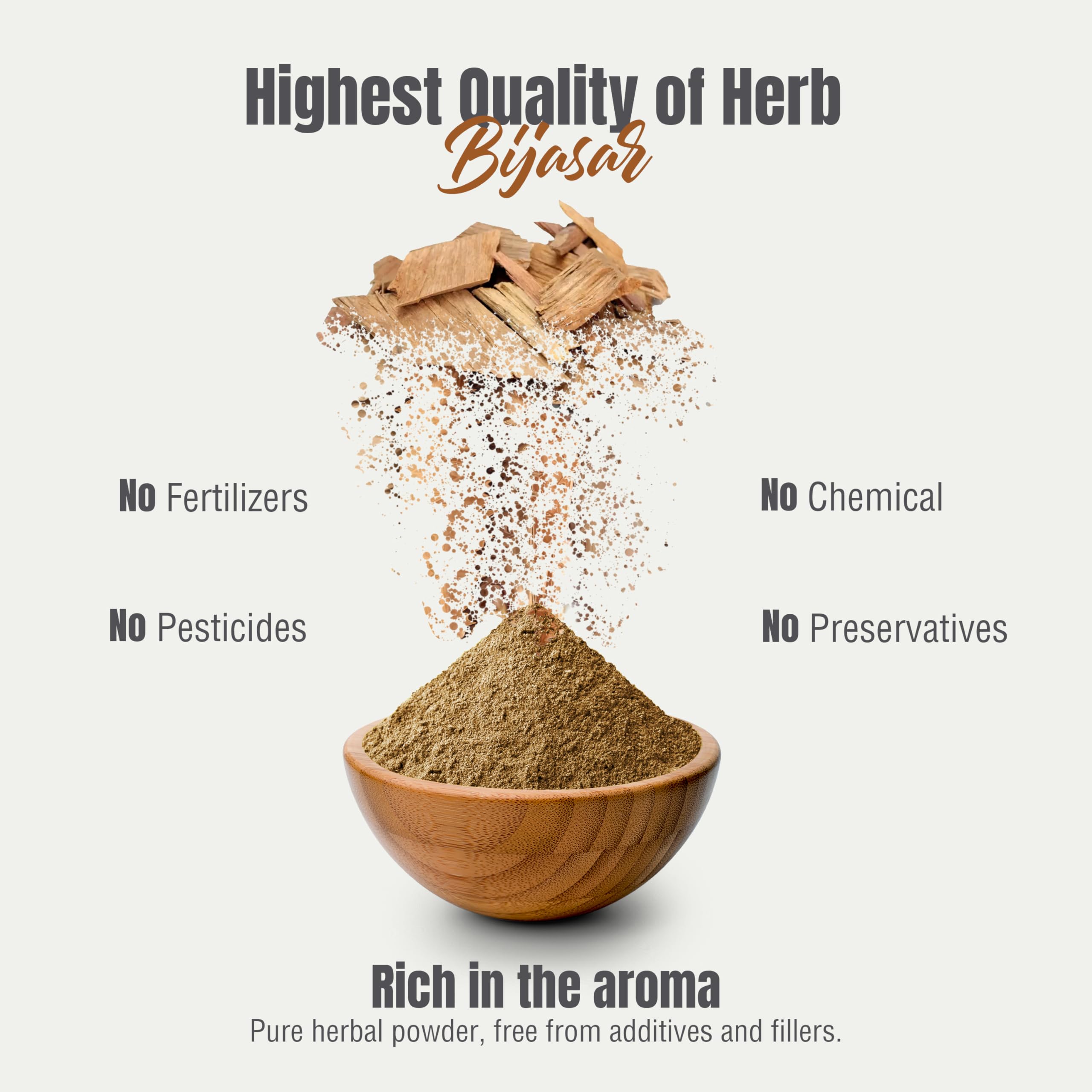 Herbsforever Bijasar Powder – Pterocarpus Marsupium | 230GMS | 100% Pure & Natural, Non-GMO, Vegan