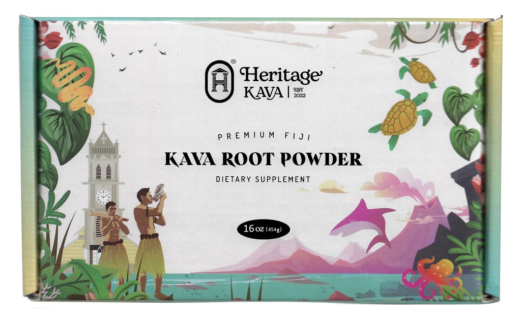 Heritage Kava Premium Fiji Noble Kava Root Powder 16 oz (1 lb)