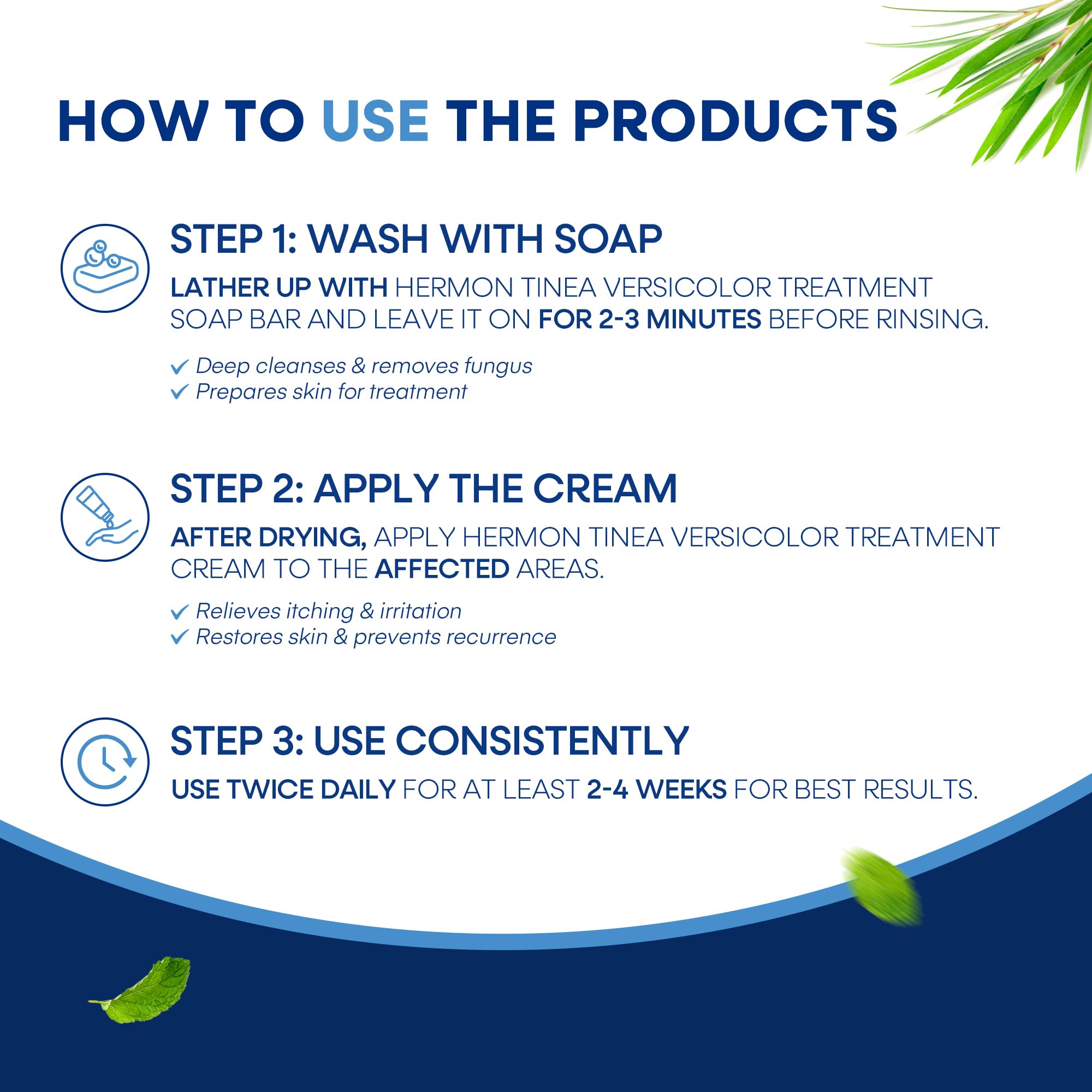 Hermon Tinea Versicolor Treatment Kit – Fast-Acting Cream 2oz & Soap 4oz
