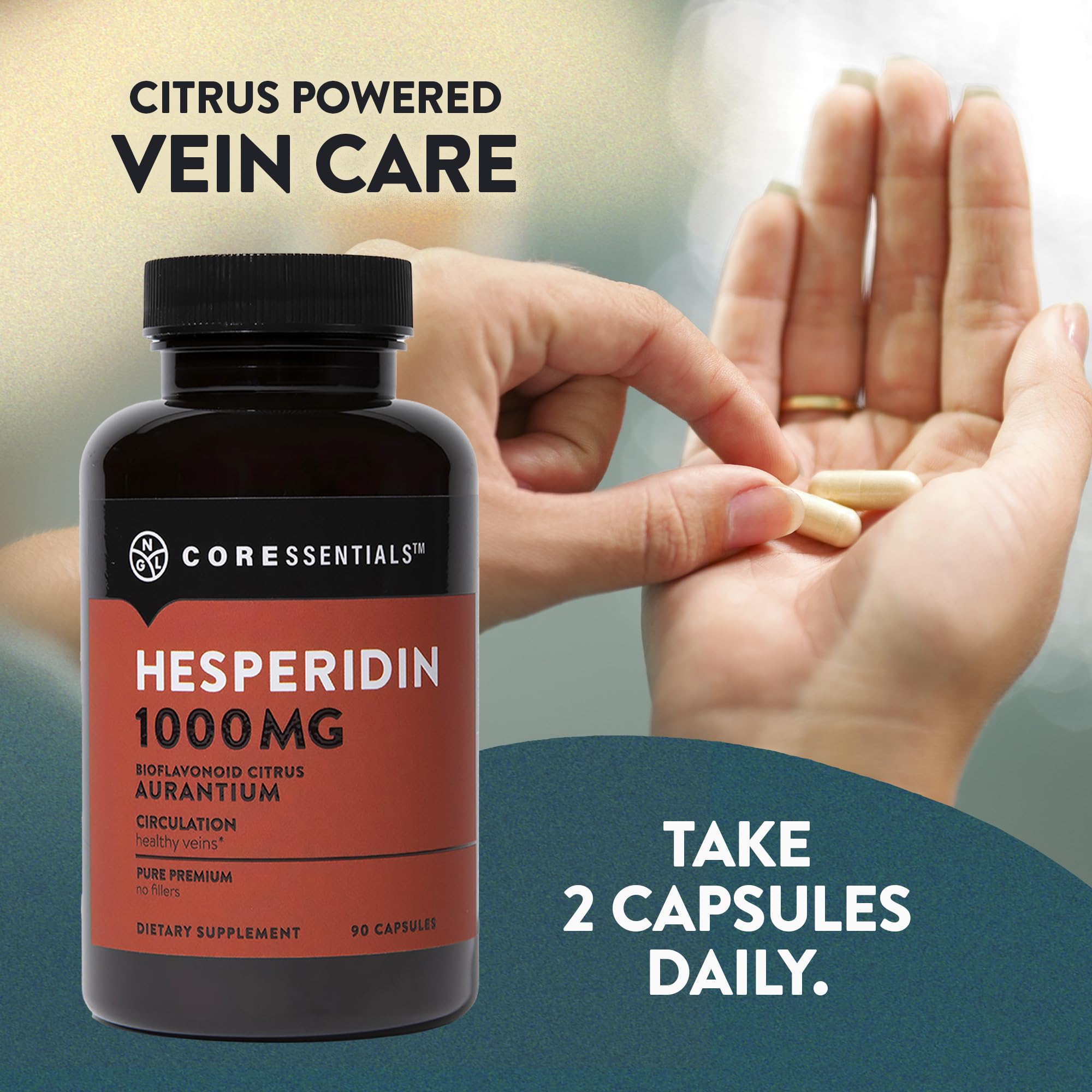 Hesperidin 1,000mg - 100% Pure Ingredient with No Mixes or Additives | Blood Circulation Support, 90 Capsules