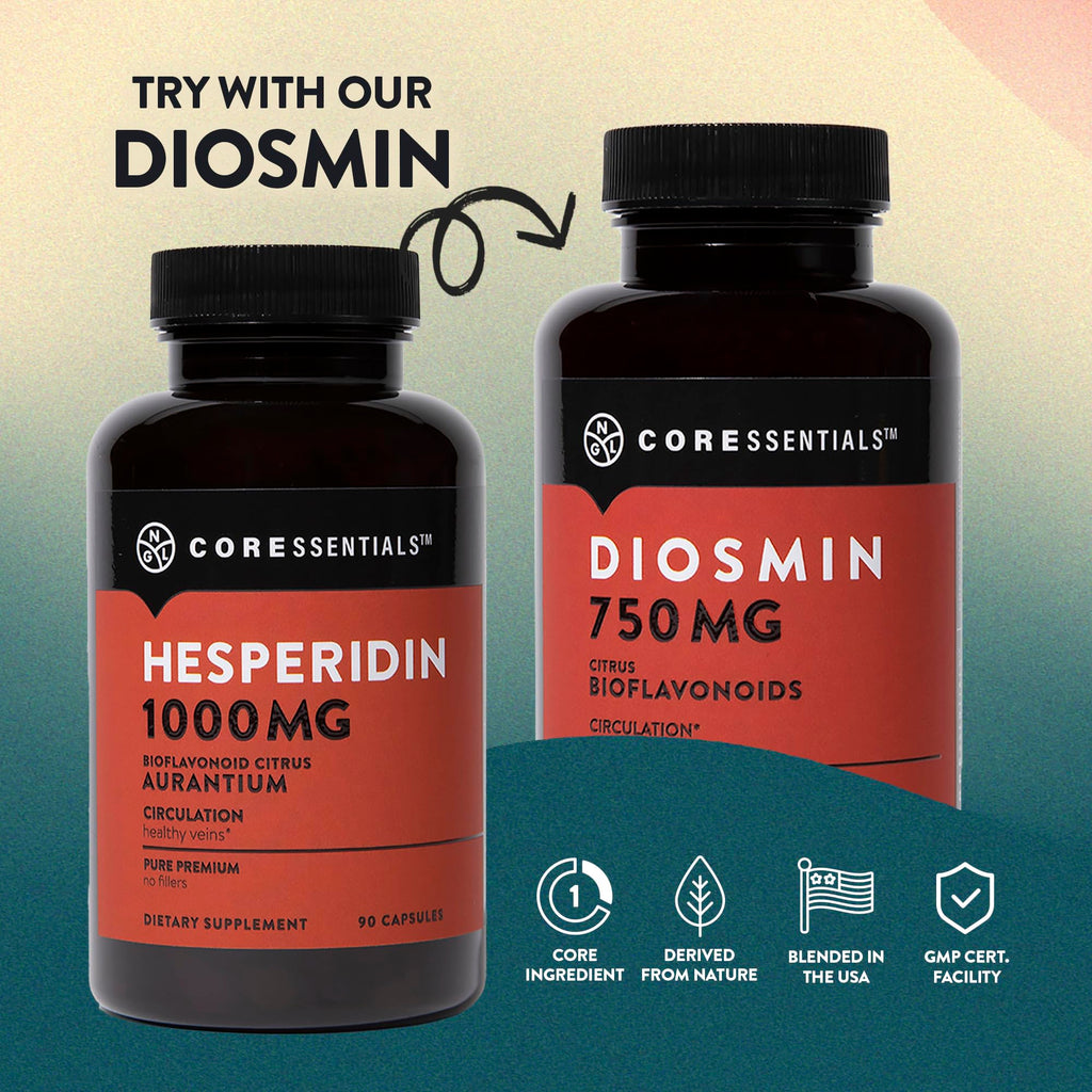 Hesperidin 1,000mg - 100% Pure Ingredient with No Mixes or Additives | Blood Circulation Support, 90 Capsules