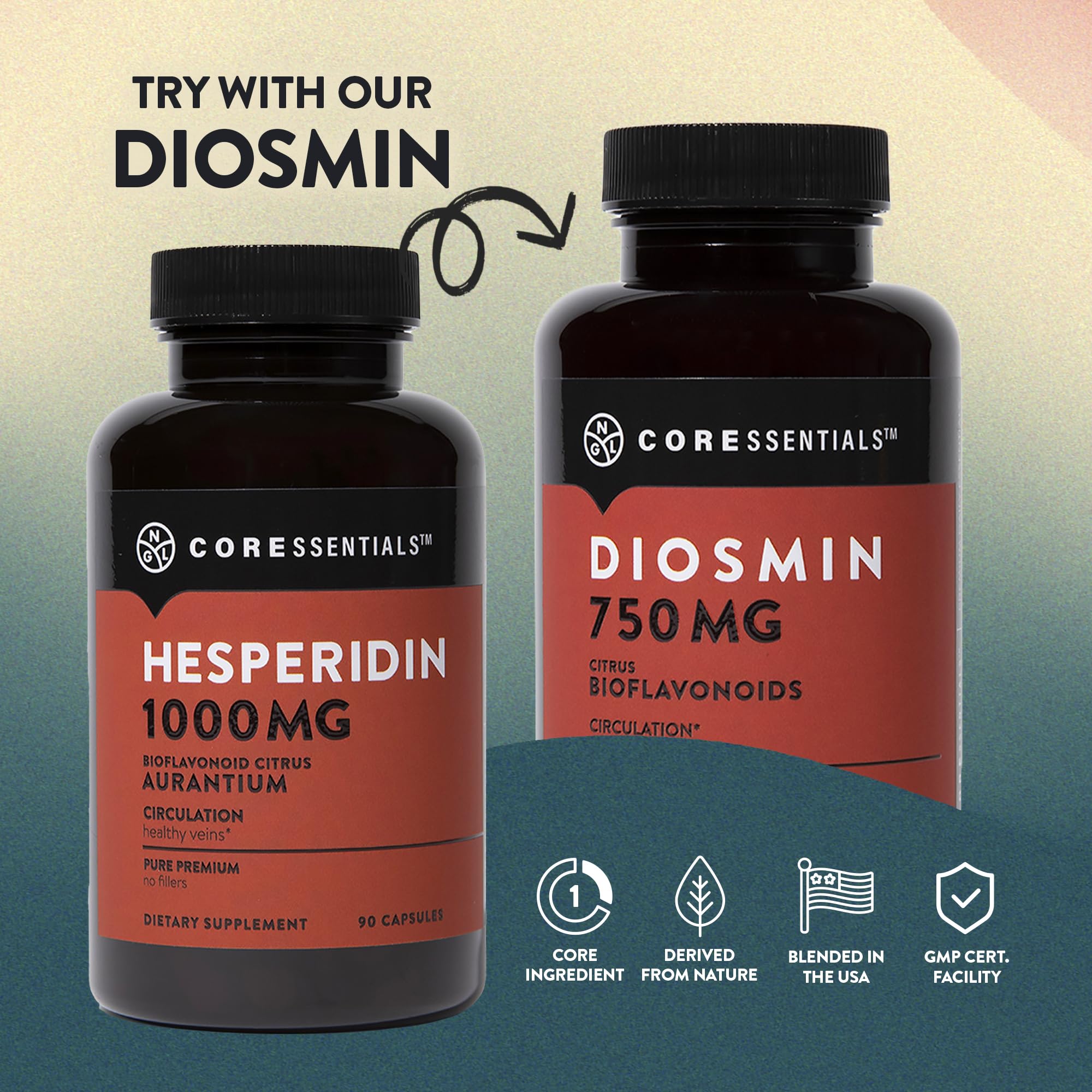 Hesperidin 1,000mg - 100% Pure Ingredient with No Mixes or Additives | Blood Circulation Support, 90 Capsules