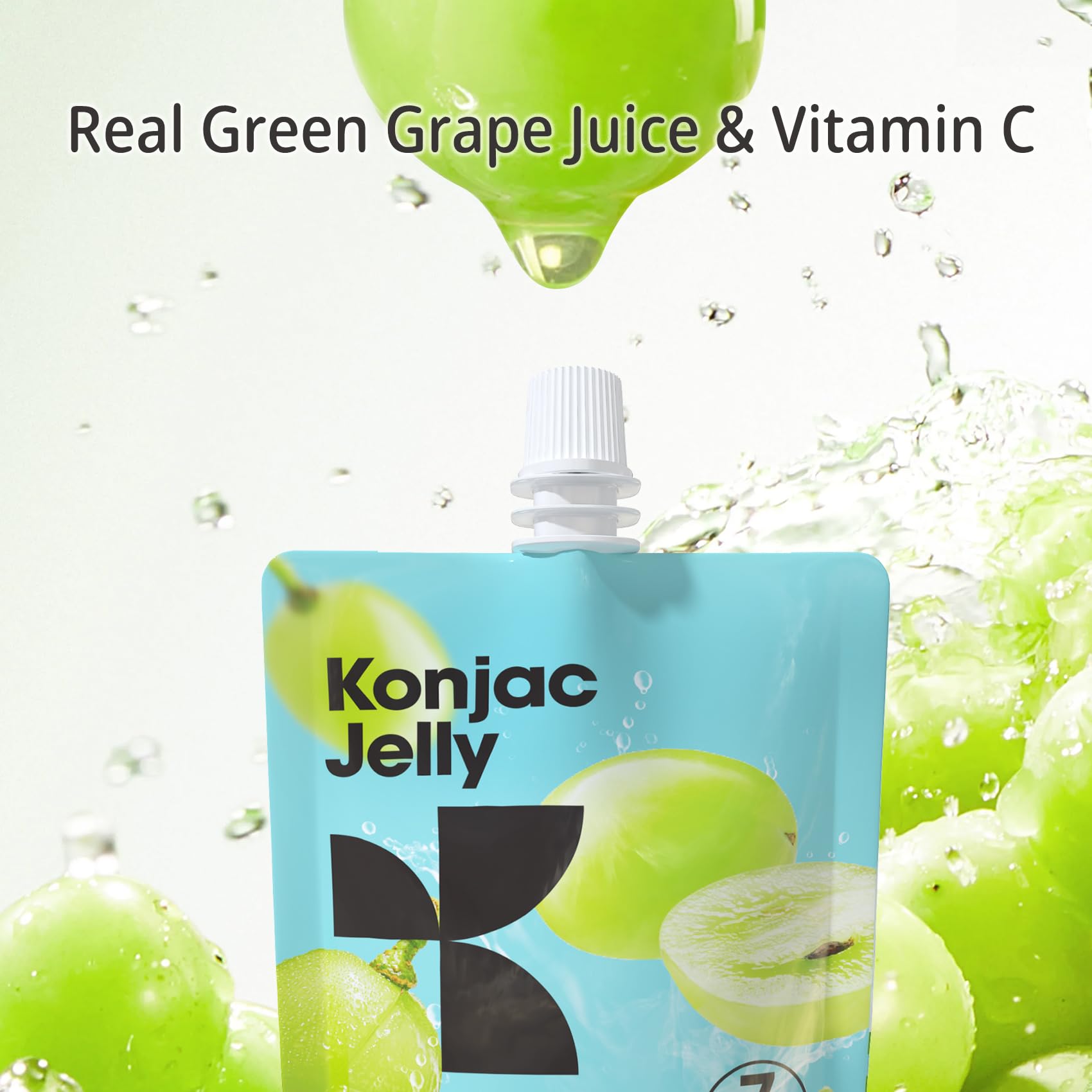Hethstia Konjac Jelly Green Grape – 10 Pouches, Collagen Peptides, Zero Sugar, Keto, Gluten Free, Vegan