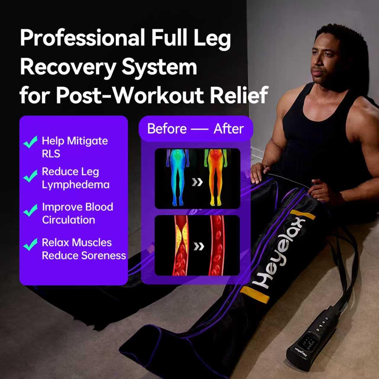Heyelax Leg Compression Massager – Circulation & Recovery (Large)