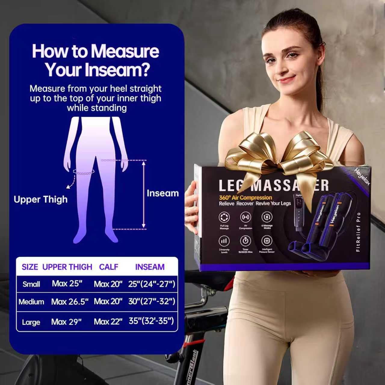 Heyelax Leg Compression Massager – Circulation & Recovery (Large)
