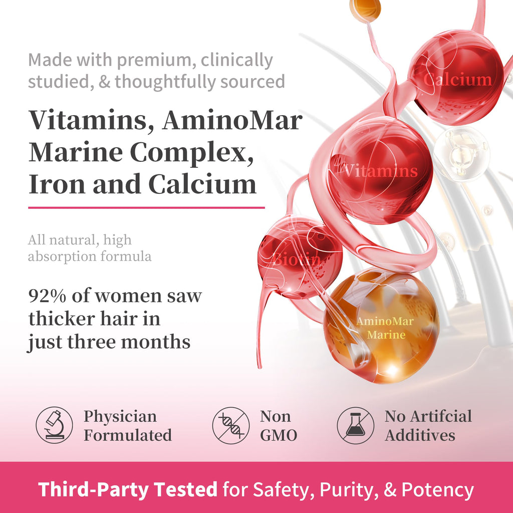 HiPlus Women's Hair Growth Gummies – Pineapple Flavor, 90 Gummies, 45-Day Supply | Biotin, Collagen, Zinc, Vitamin C & Iron