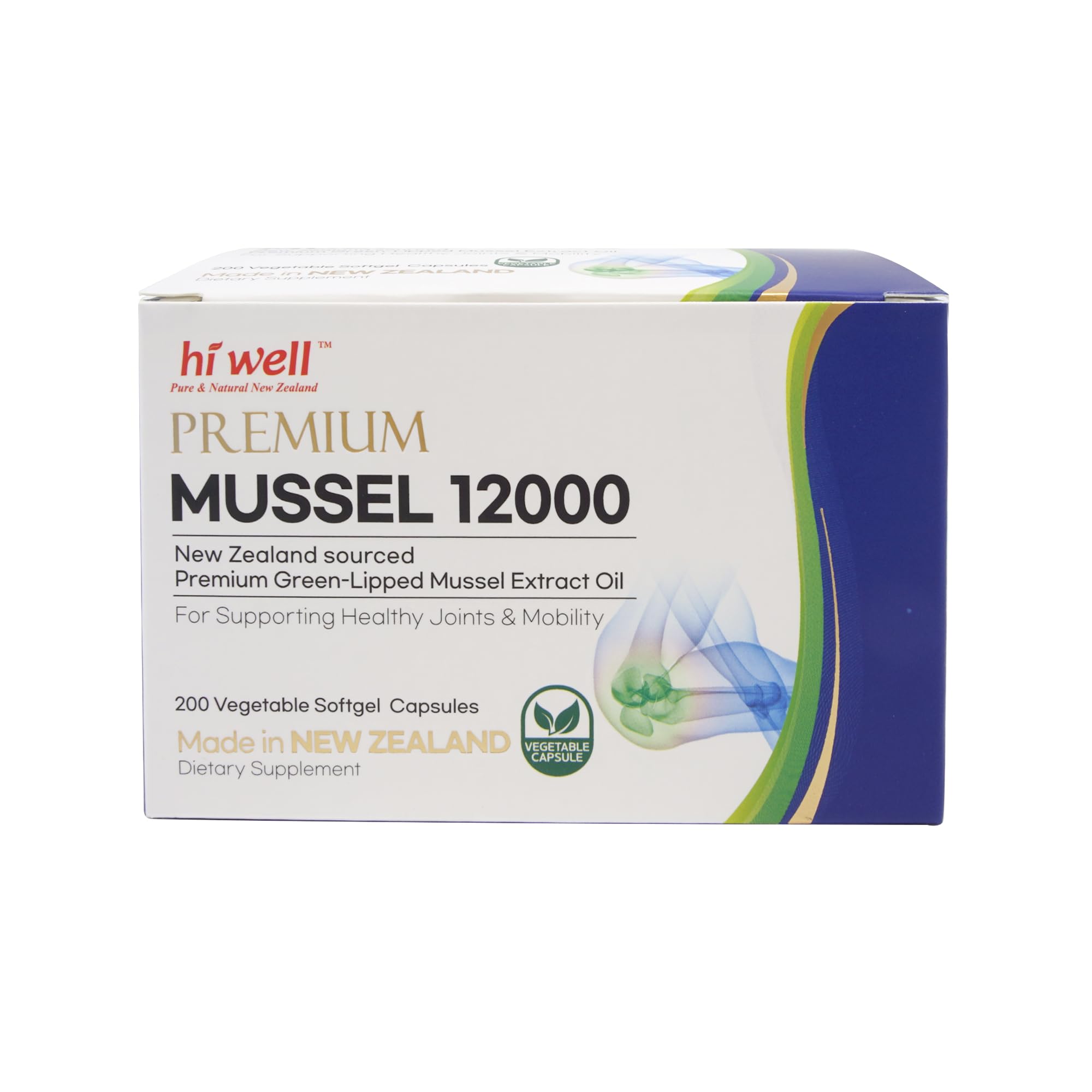 Hi Well Premium NZ Green-Lipped Mussel 12,000 mg Softgel Capsules