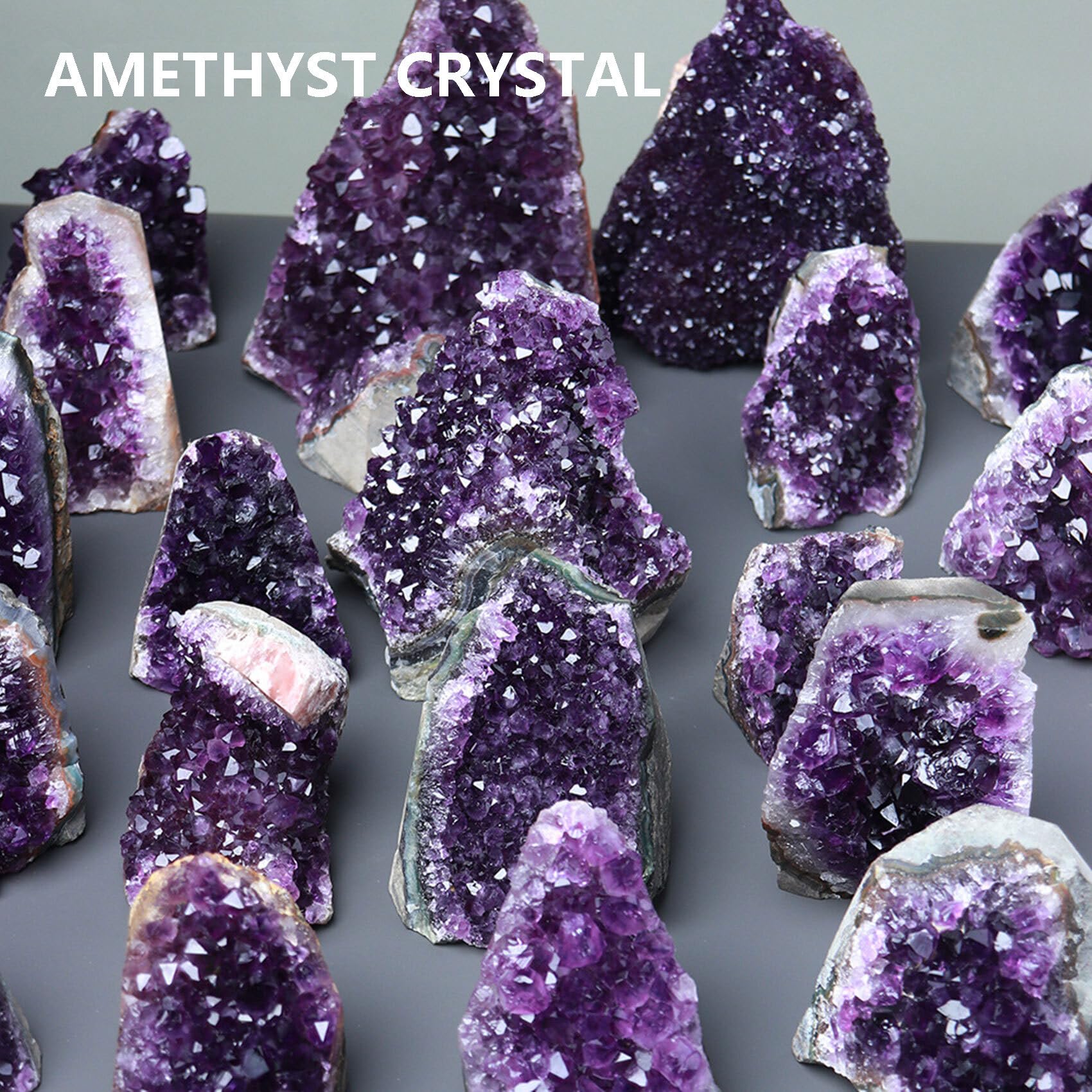 HIBCIGA Amethyst Cluster Geode – Purple Quartz Crystals, 8-9 lb