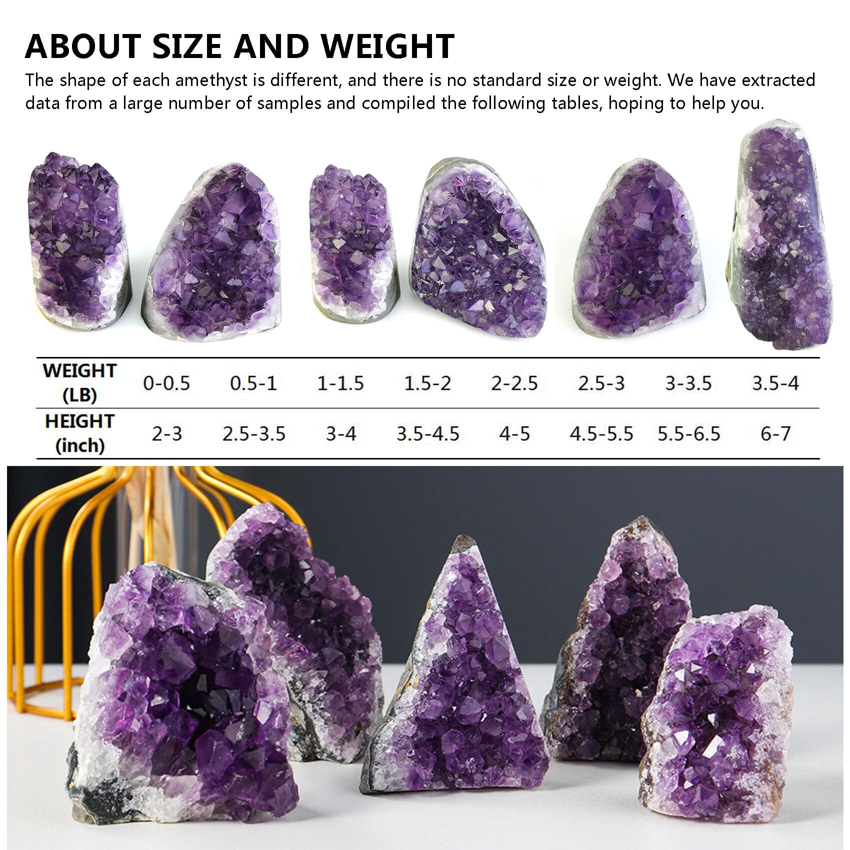 HIBCIGA Amethyst Cluster Geode – Purple Quartz Crystals, 8-9 lb