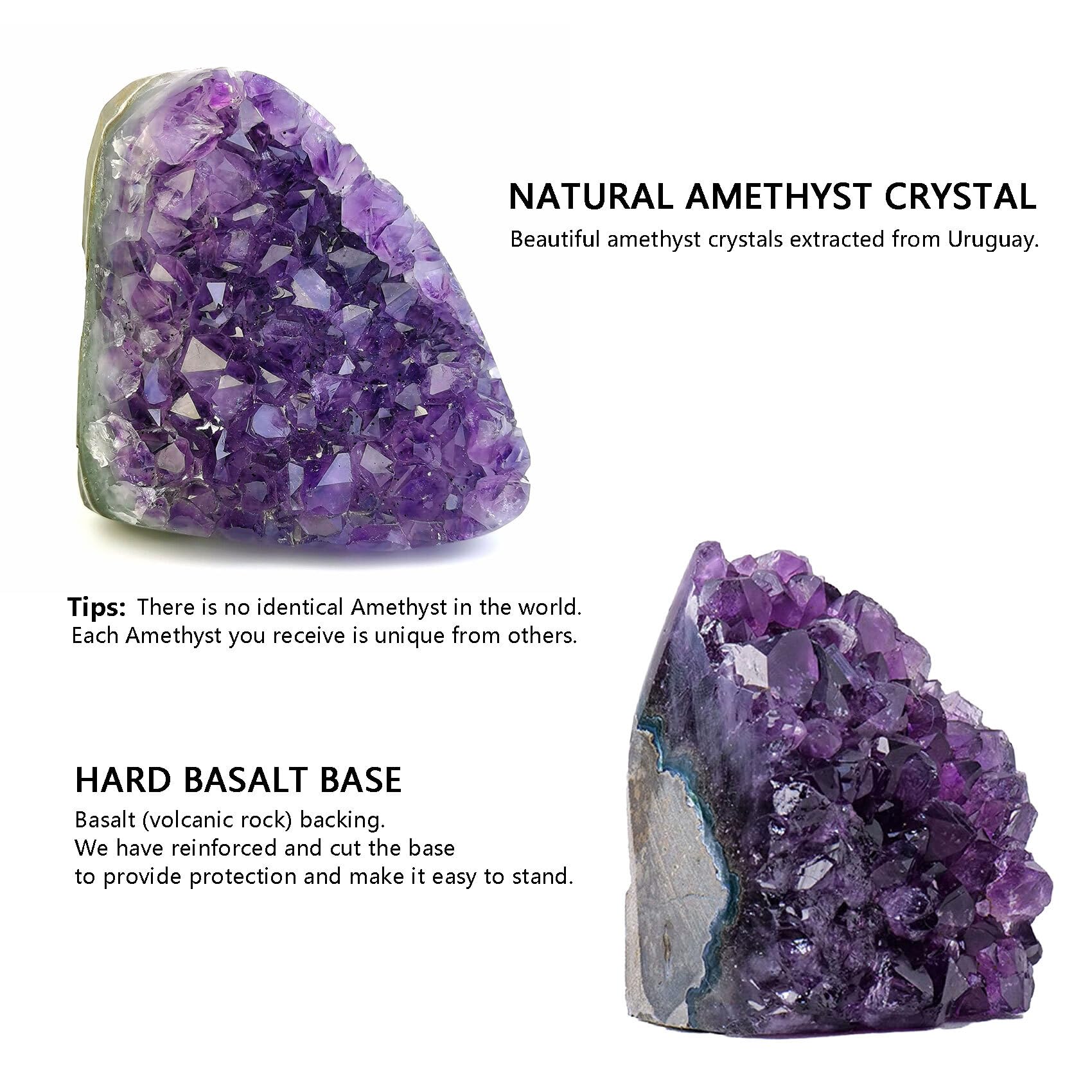 HIBCIGA Amethyst Cluster Geode – Raw Purple Quartz Crystal, 11-12 lb