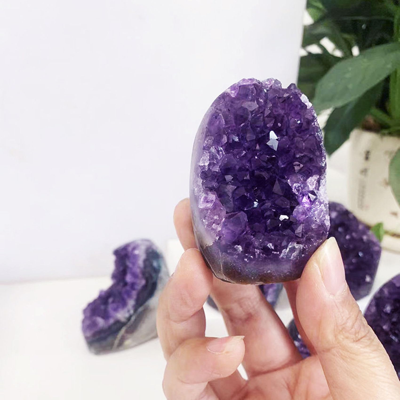 HIBCIGA Amethyst Cluster Geode – Raw Purple Quartz Crystal, 11-12 lb