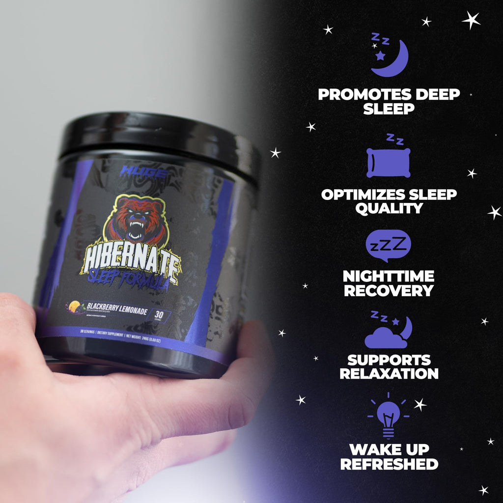 Hibernate Sleep Supplement — Deep Sleep & Relaxation, 30 Servings | Blackberry Lemonade