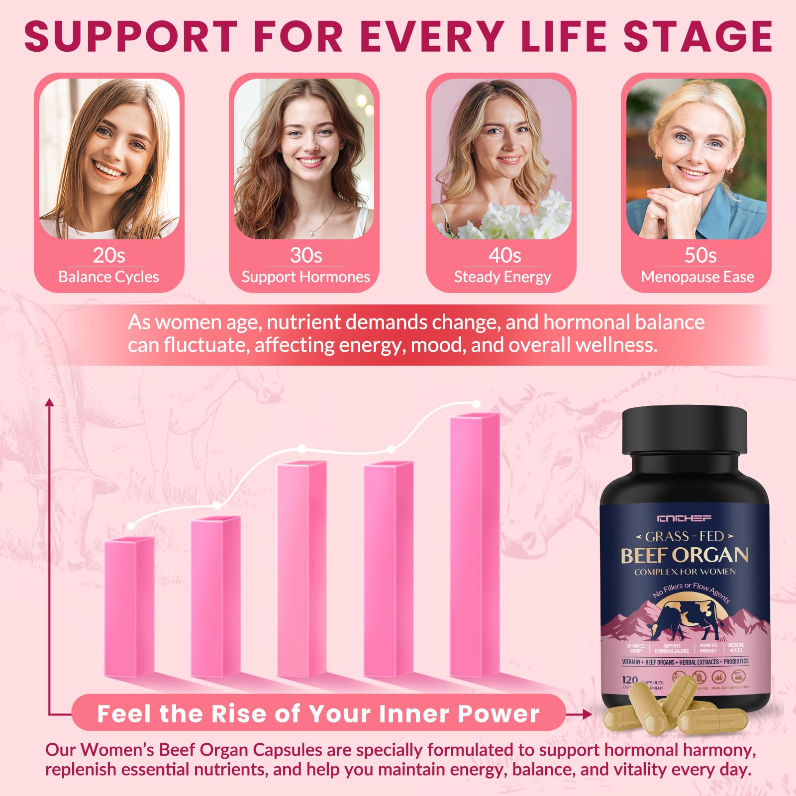 Beef Organ Supplement for Women – Grass-Fed Offal Blend, Hormone Balance & Energy