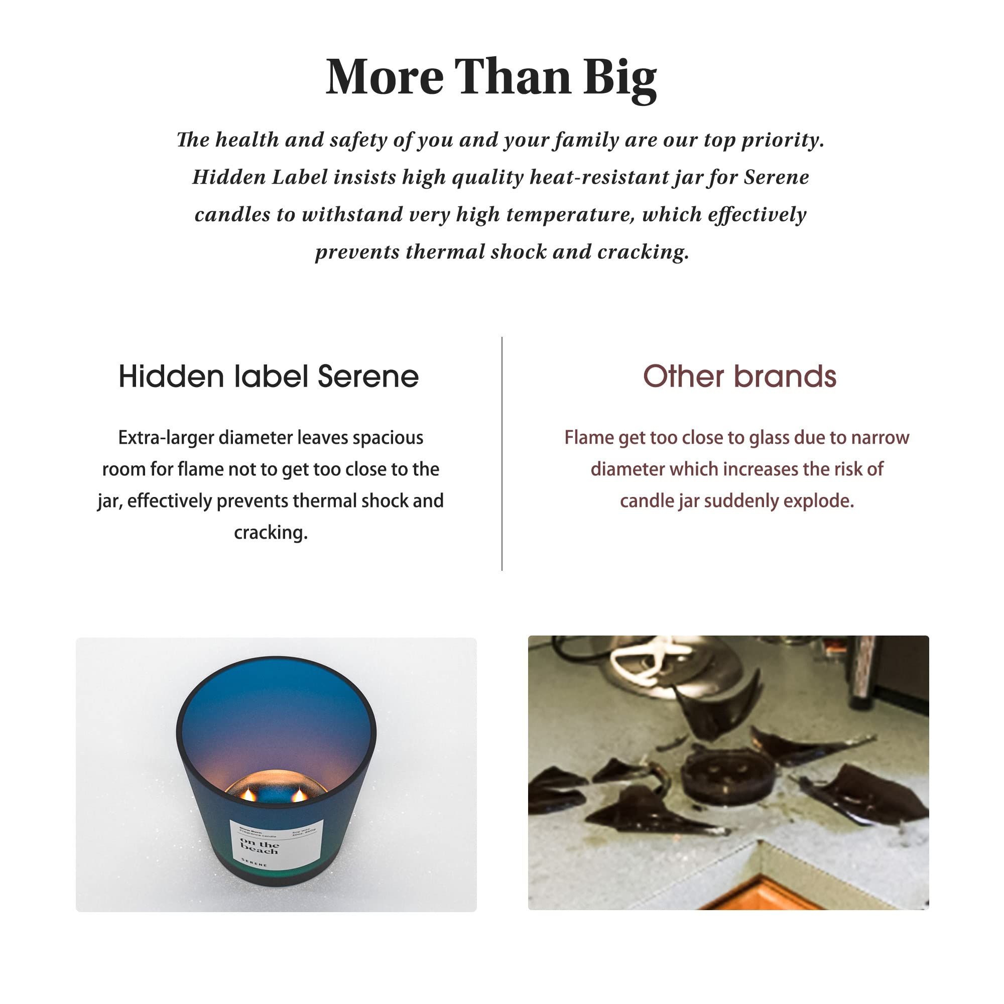 Hidden Label Large Scented Candle – Sandalwood & White Musk, 30oz 3-Wick, Huge Slow Burn Soy