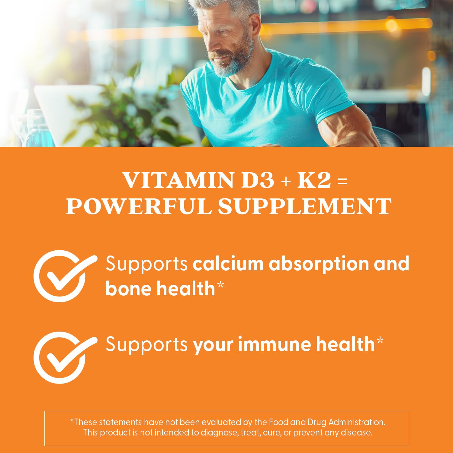 Doctor's Best Vitamin D3 + K2 MK-7 – Supports Bone, Tissue & Arterial Health, 5000 IU, 60 Veggie Caps