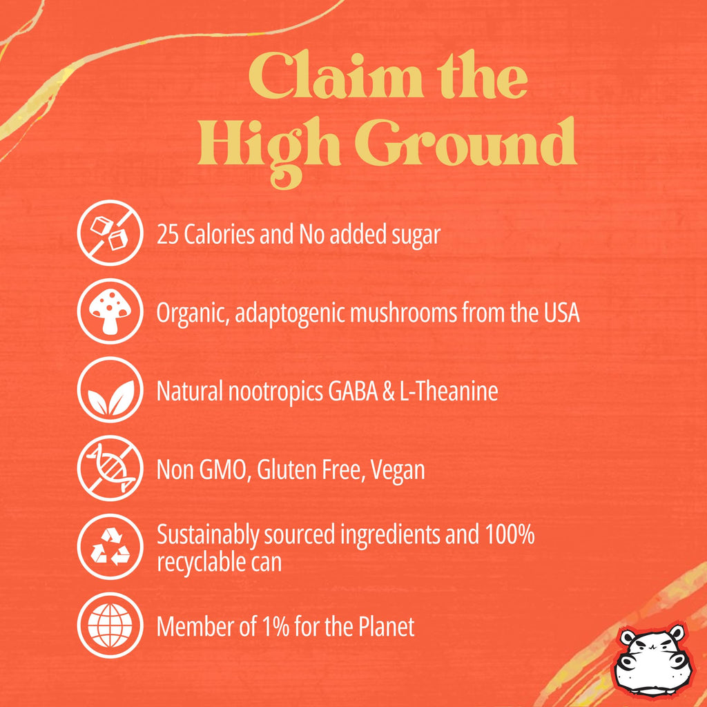 High Ground Elixir Mushroom Seltzer Variety Pack – Focus & Stress Adaptogens