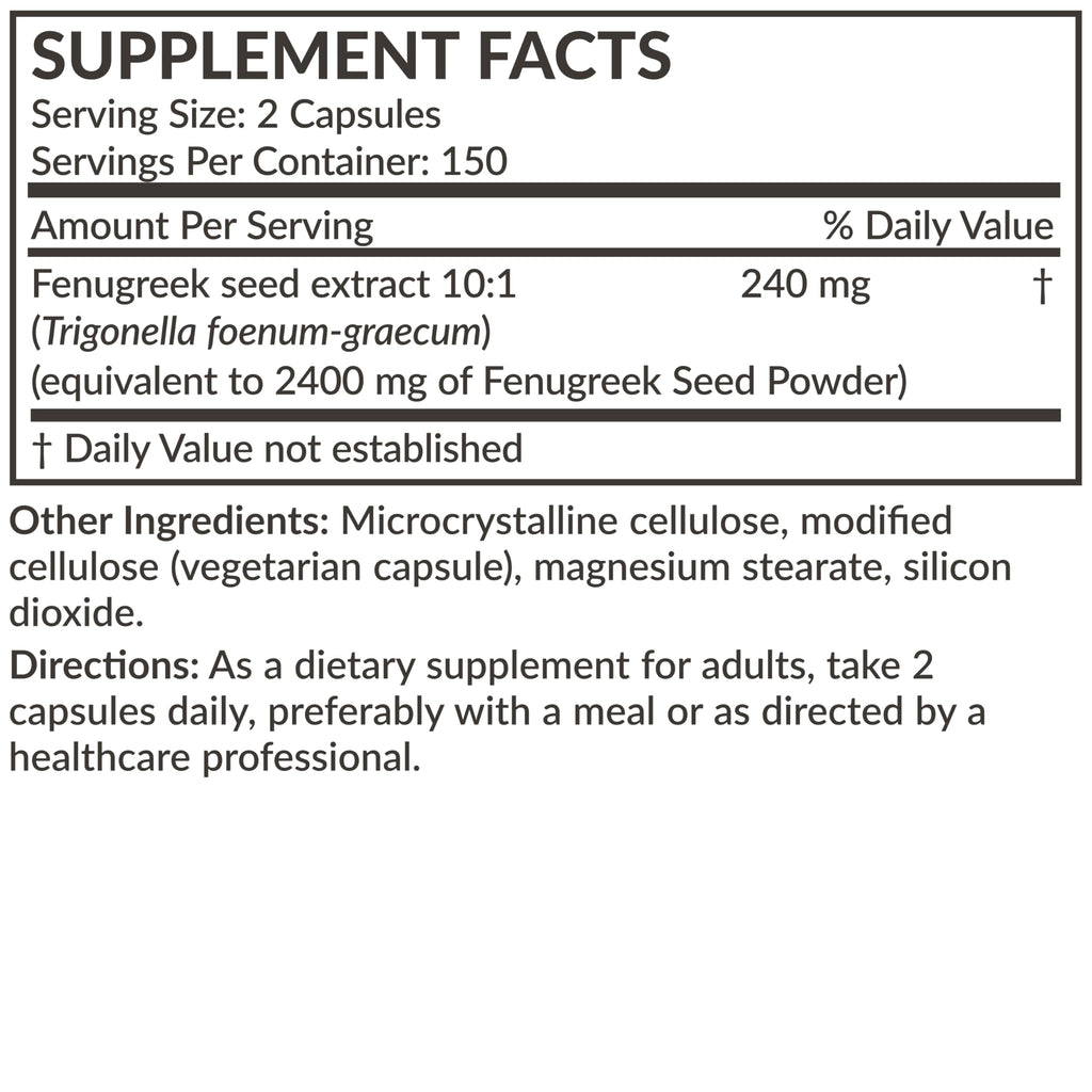 Futurebiotics Fenugreek Extra Strength 2400 MG – Non-GMO, 300 Vegetarian Capsules