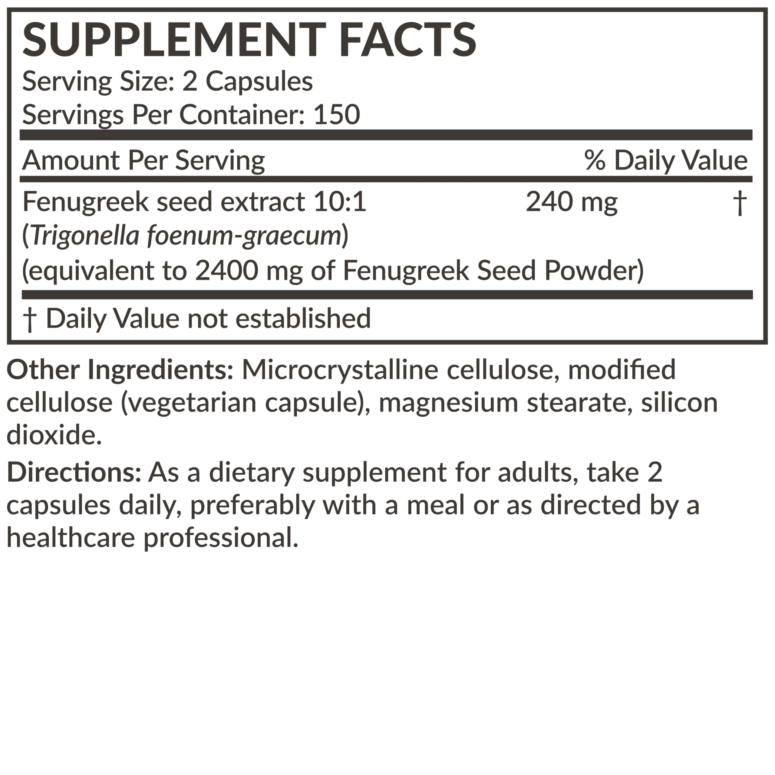Futurebiotics Fenugreek Extra Strength 2400 MG – Non-GMO, 300 Vegetarian Capsules