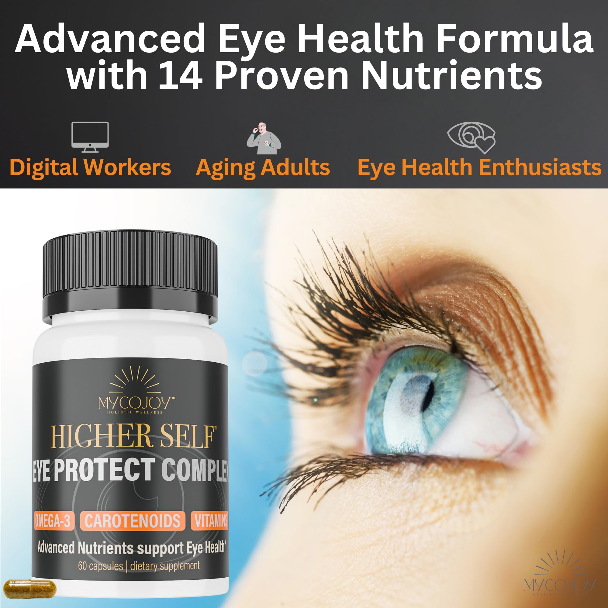 HIGHER SELF Eye Protect Complex – Blue Light Defense for Daily Vision (60 capsules)