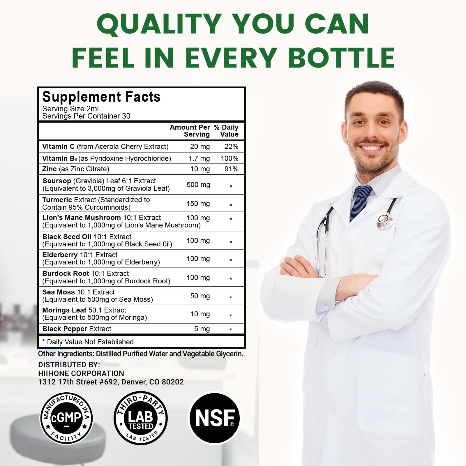 HIIHONE 2 Pack 12-in-1 Soursop Bitters – Immune & Digestive Support