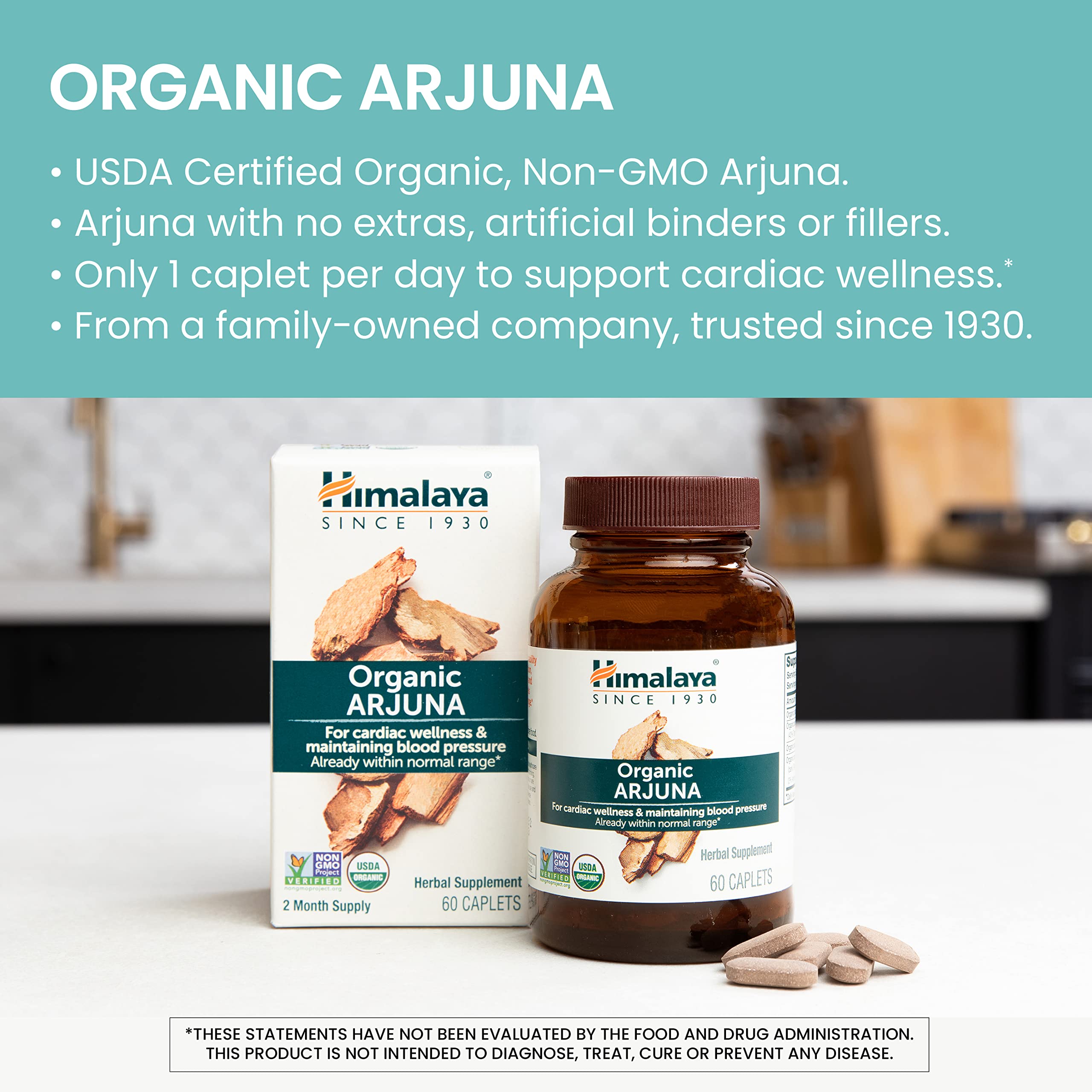 Himalaya Organic Arjuna - Blood Pressure Support, 700mg, 60 Count (Pack of 2)